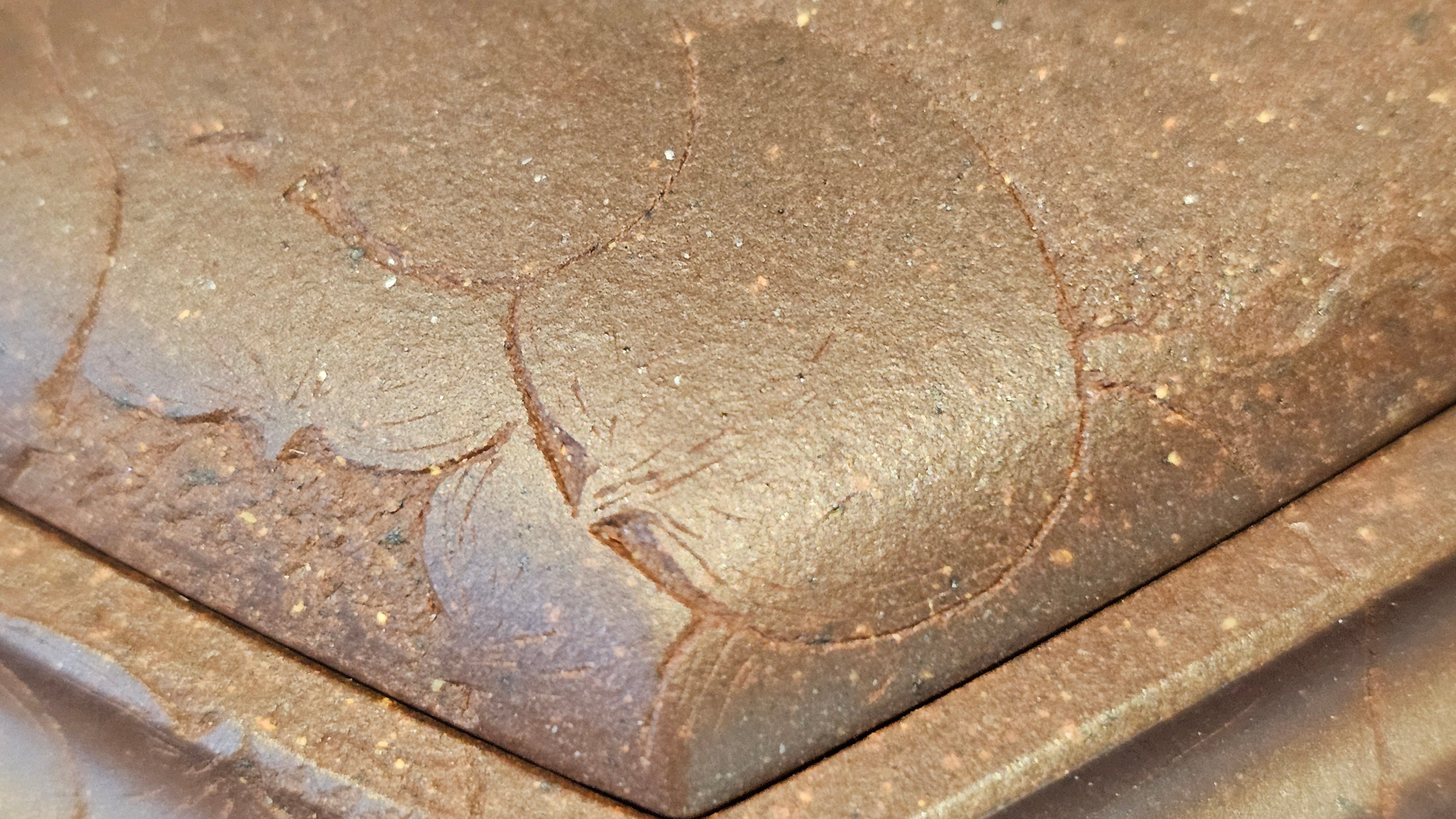 《六方半月》"Liu Fang Ban Yue", 290.1ml, "一饮涤昏寐，情思爽朗满天地" and Lotus Flower nengraving, Di Cao Qing Zi Ni 底槽青紫泥, by L2A Senior Consummate Artist Yuan Hui 袁辉 ~ Congratulations!to Ms M.L., 0732hrs 6th Sept 2025, Phoenix, AZ!