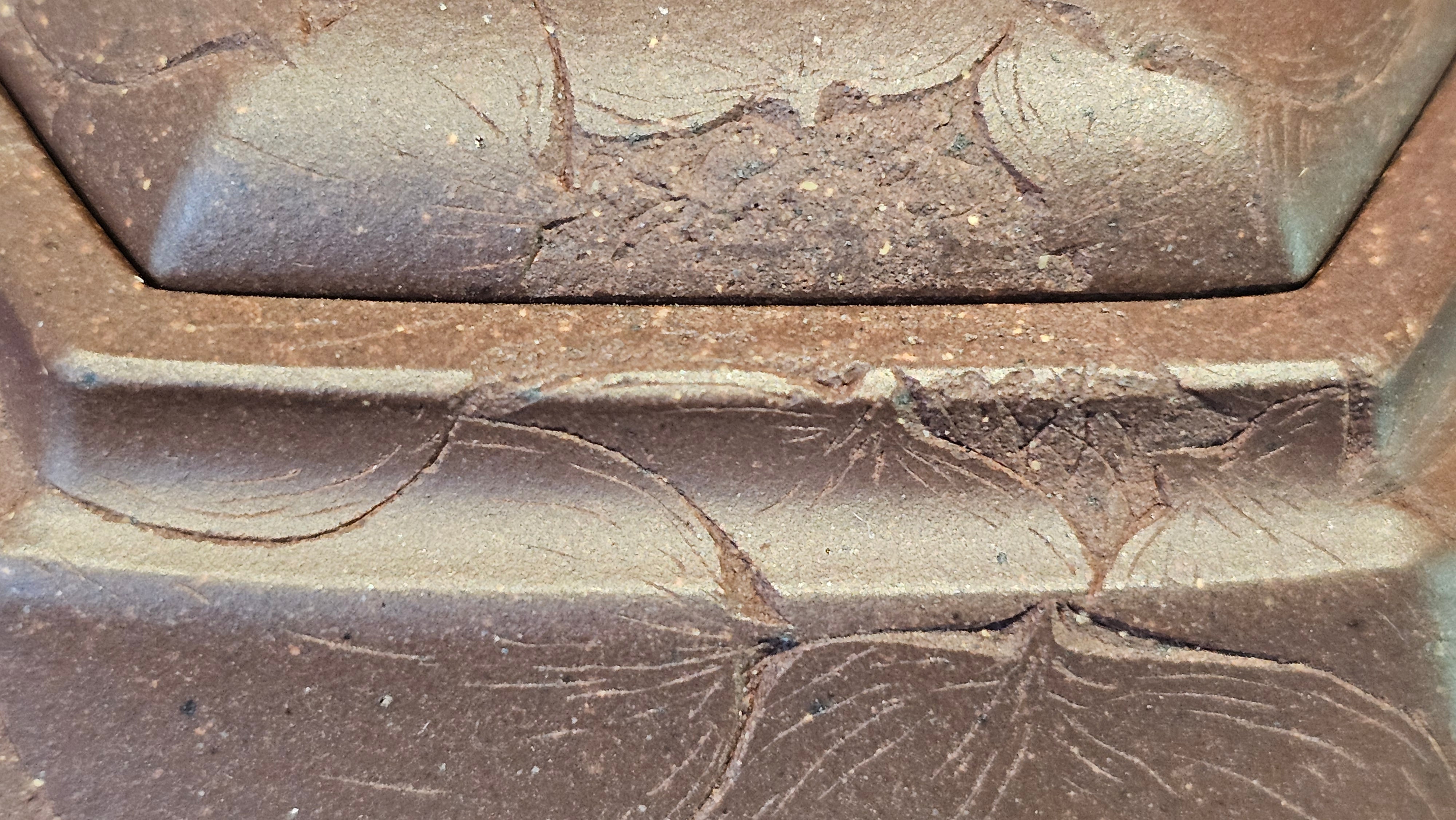 《六方半月》"Liu Fang Ban Yue", 290.1ml, "一饮涤昏寐，情思爽朗满天地" and Lotus Flower nengraving, Di Cao Qing Zi Ni 底槽青紫泥, by L2A Senior Consummate Artist Yuan Hui 袁辉 ~ Congratulations!to Ms M.L., 0732hrs 6th Sept 2025, Phoenix, AZ!