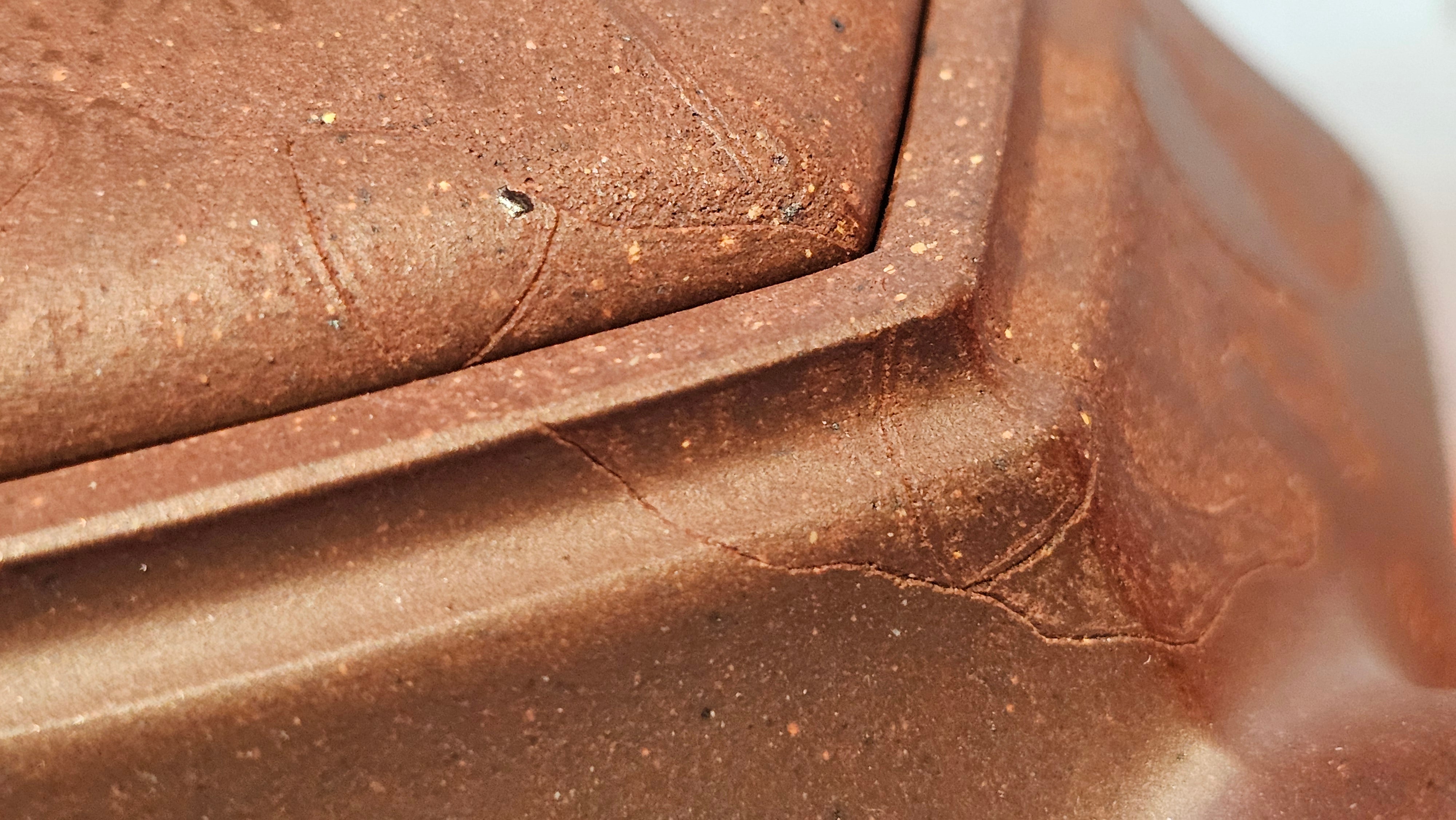 《六方半月》"Liu Fang Ban Yue", 290.1ml, "一饮涤昏寐，情思爽朗满天地" and Lotus Flower nengraving, Di Cao Qing Zi Ni 底槽青紫泥, by L2A Senior Consummate Artist Yuan Hui 袁辉 ~ Congratulations!to Ms M.L., 0732hrs 6th Sept 2025, Phoenix, AZ!