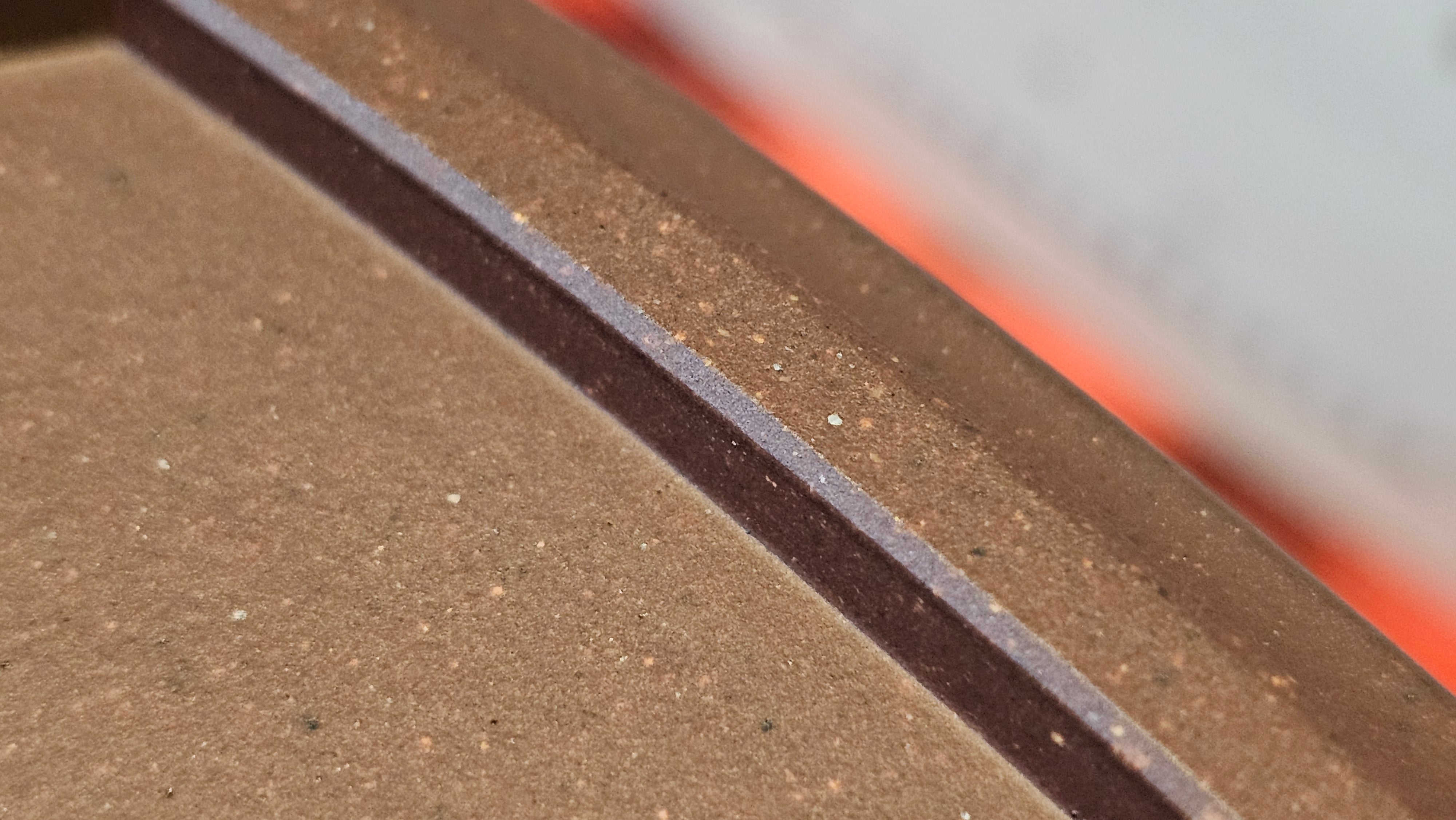 《六方半月》"Liu Fang Ban Yue", 290.1ml, "一饮涤昏寐，情思爽朗满天地" and Lotus Flower nengraving, Di Cao Qing Zi Ni 底槽青紫泥, by L2A Senior Consummate Artist Yuan Hui 袁辉 ~ Congratulations!to Ms M.L., 0732hrs 6th Sept 2025, Phoenix, AZ!