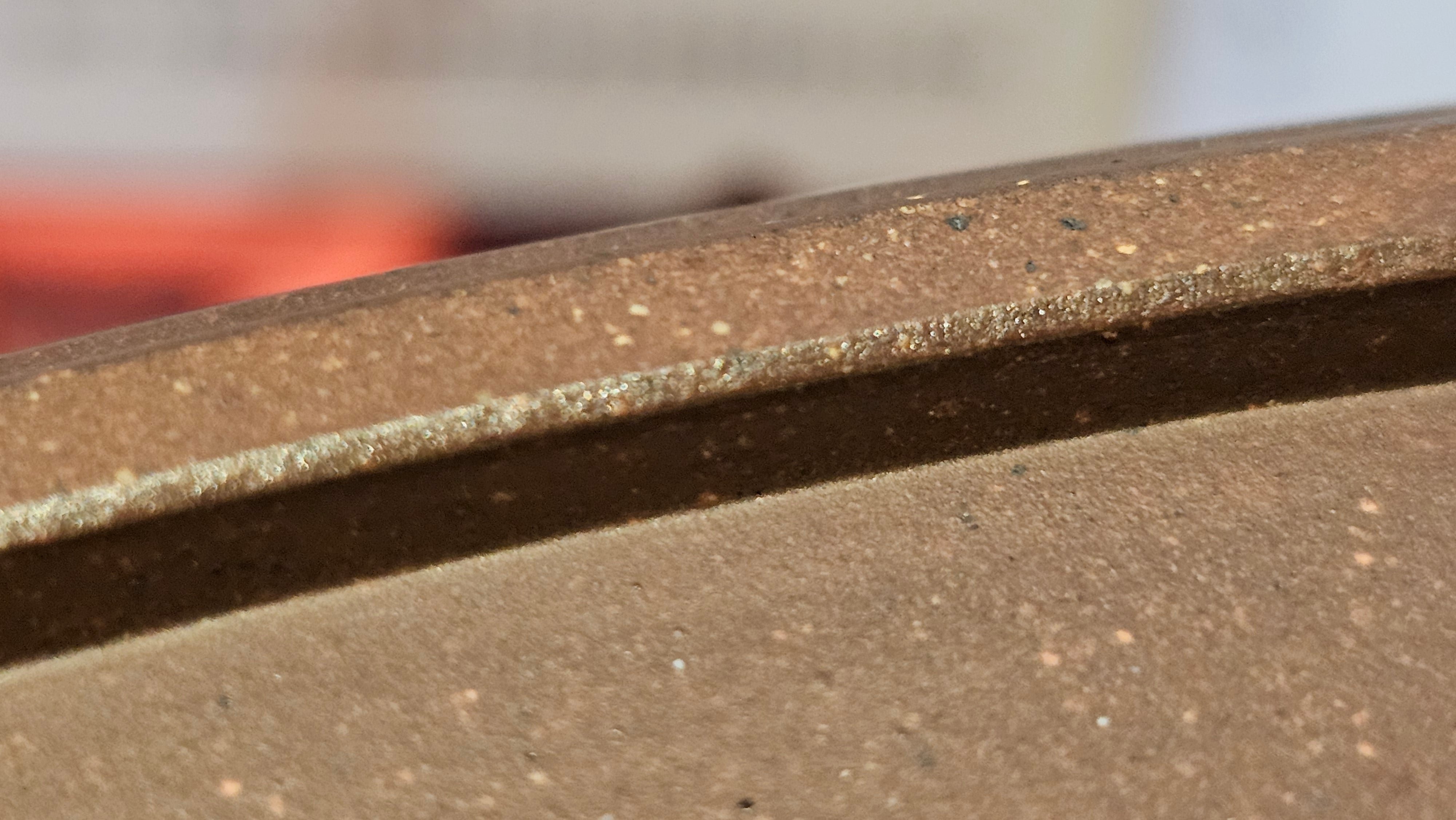 《六方半月》"Liu Fang Ban Yue", 290.1ml, "一饮涤昏寐，情思爽朗满天地" and Lotus Flower nengraving, Di Cao Qing Zi Ni 底槽青紫泥, by L2A Senior Consummate Artist Yuan Hui 袁辉 ~ Congratulations!to Ms M.L., 0732hrs 6th Sept 2025, Phoenix, AZ!