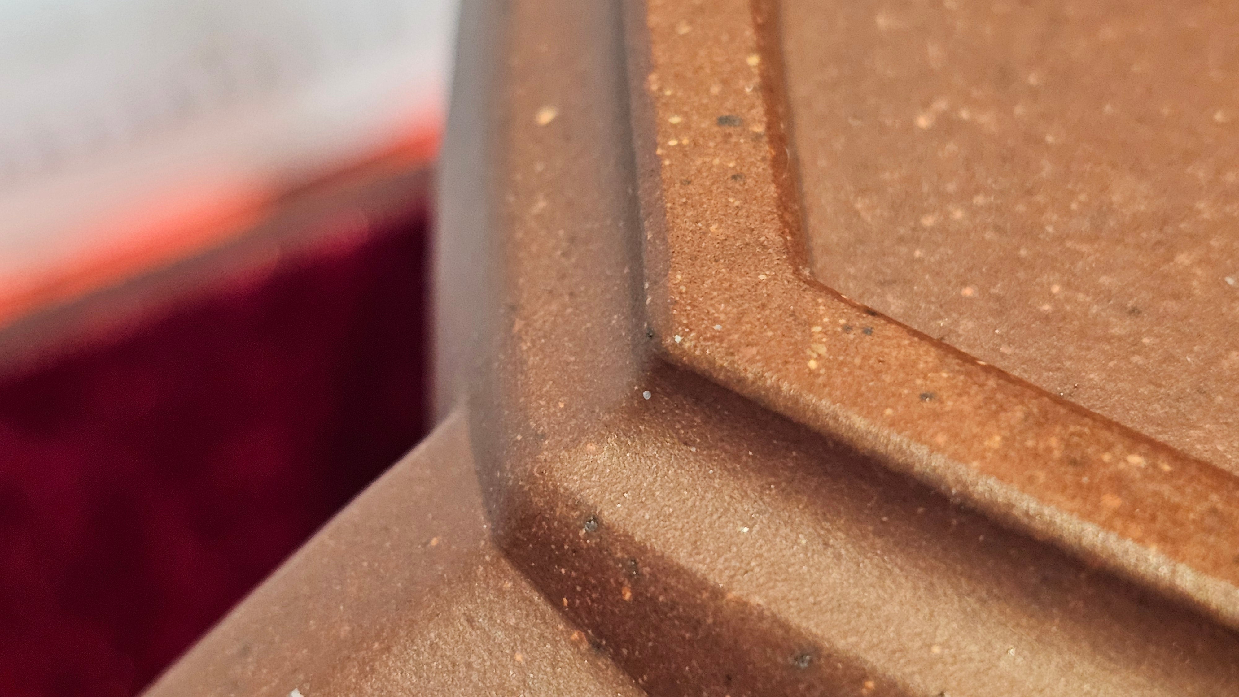 《六方半月》"Liu Fang Ban Yue", 290.1ml, "一饮涤昏寐，情思爽朗满天地" and Lotus Flower nengraving, Di Cao Qing Zi Ni 底槽青紫泥, by L2A Senior Consummate Artist Yuan Hui 袁辉 ~ Congratulations!to Ms M.L., 0732hrs 6th Sept 2025, Phoenix, AZ!