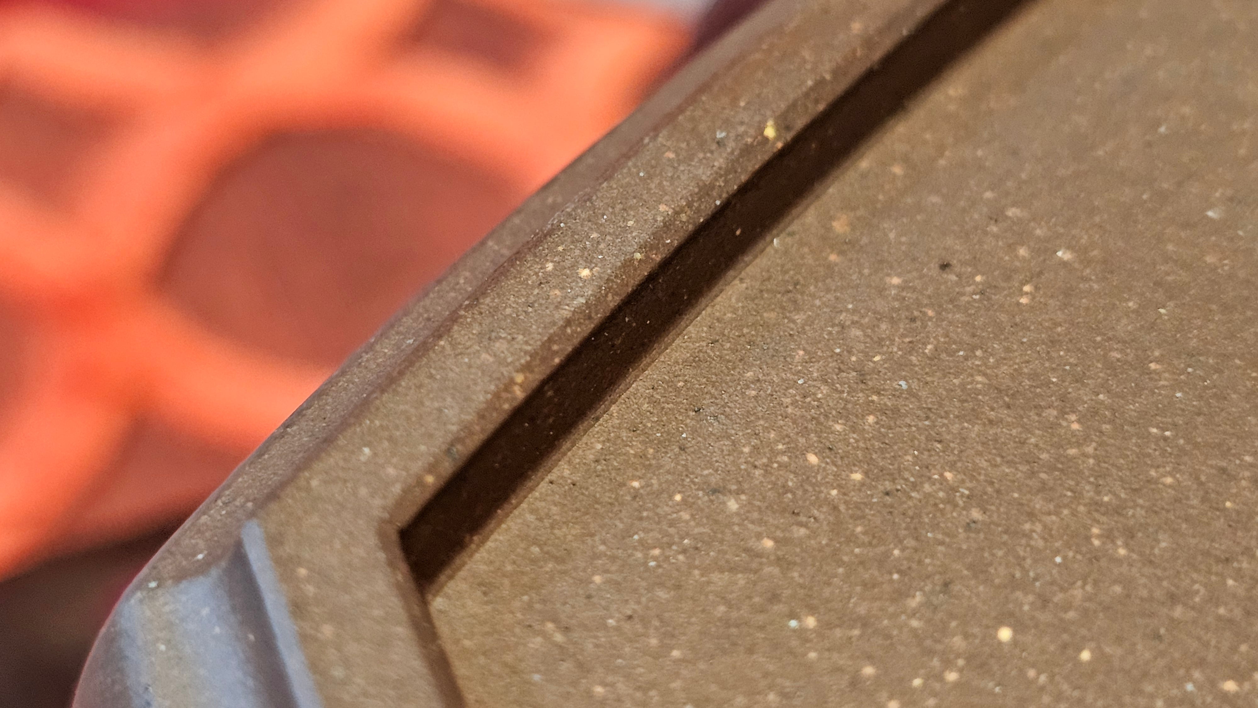 《六方半月》"Liu Fang Ban Yue", 290.1ml, "一饮涤昏寐，情思爽朗满天地" and Lotus Flower nengraving, Di Cao Qing Zi Ni 底槽青紫泥, by L2A Senior Consummate Artist Yuan Hui 袁辉 ~ Congratulations!to Ms M.L., 0732hrs 6th Sept 2025, Phoenix, AZ!