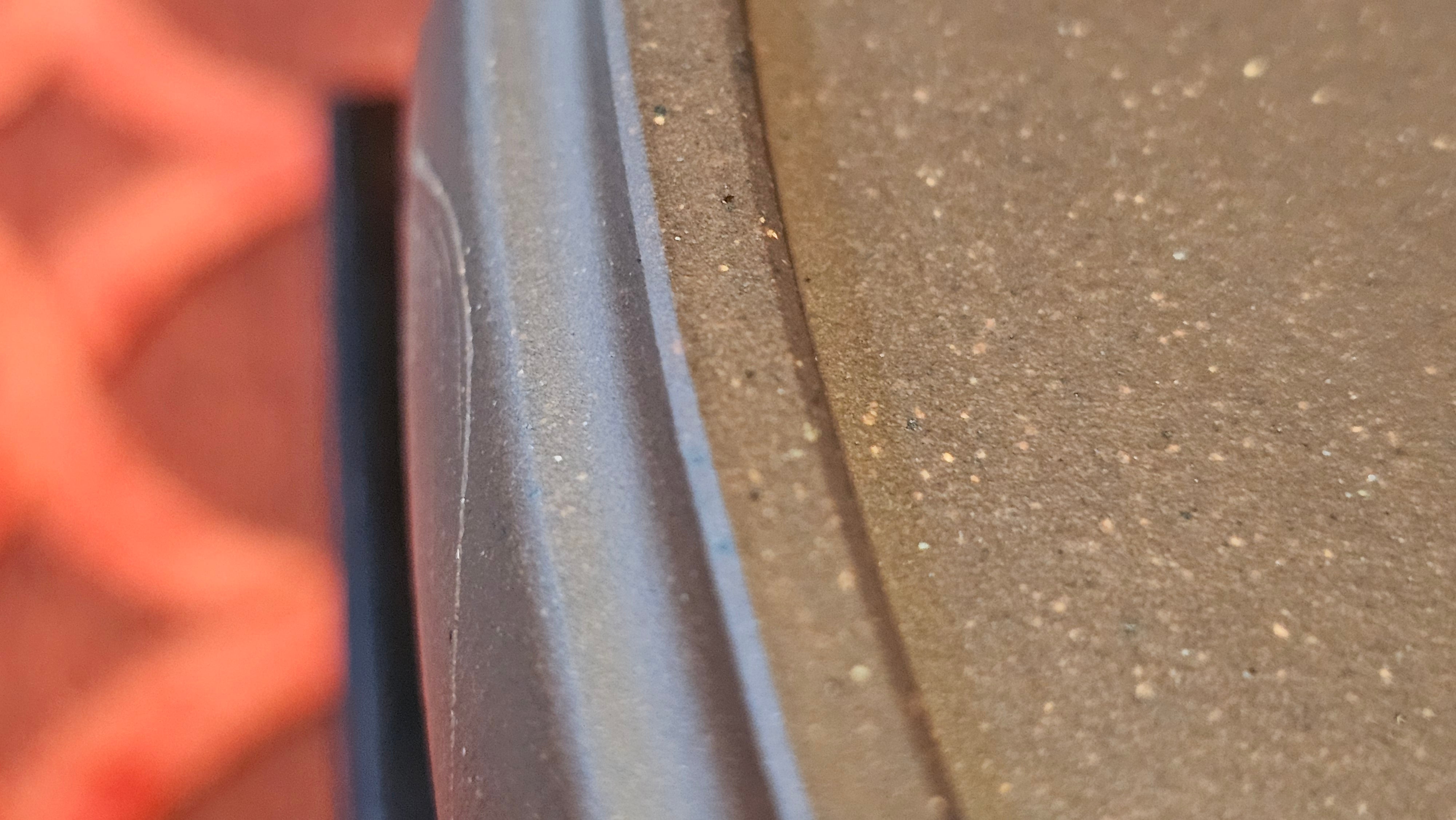 《六方半月》"Liu Fang Ban Yue", 290.1ml, "一饮涤昏寐，情思爽朗满天地" and Lotus Flower nengraving, Di Cao Qing Zi Ni 底槽青紫泥, by L2A Senior Consummate Artist Yuan Hui 袁辉 ~ Congratulations!to Ms M.L., 0732hrs 6th Sept 2025, Phoenix, AZ!