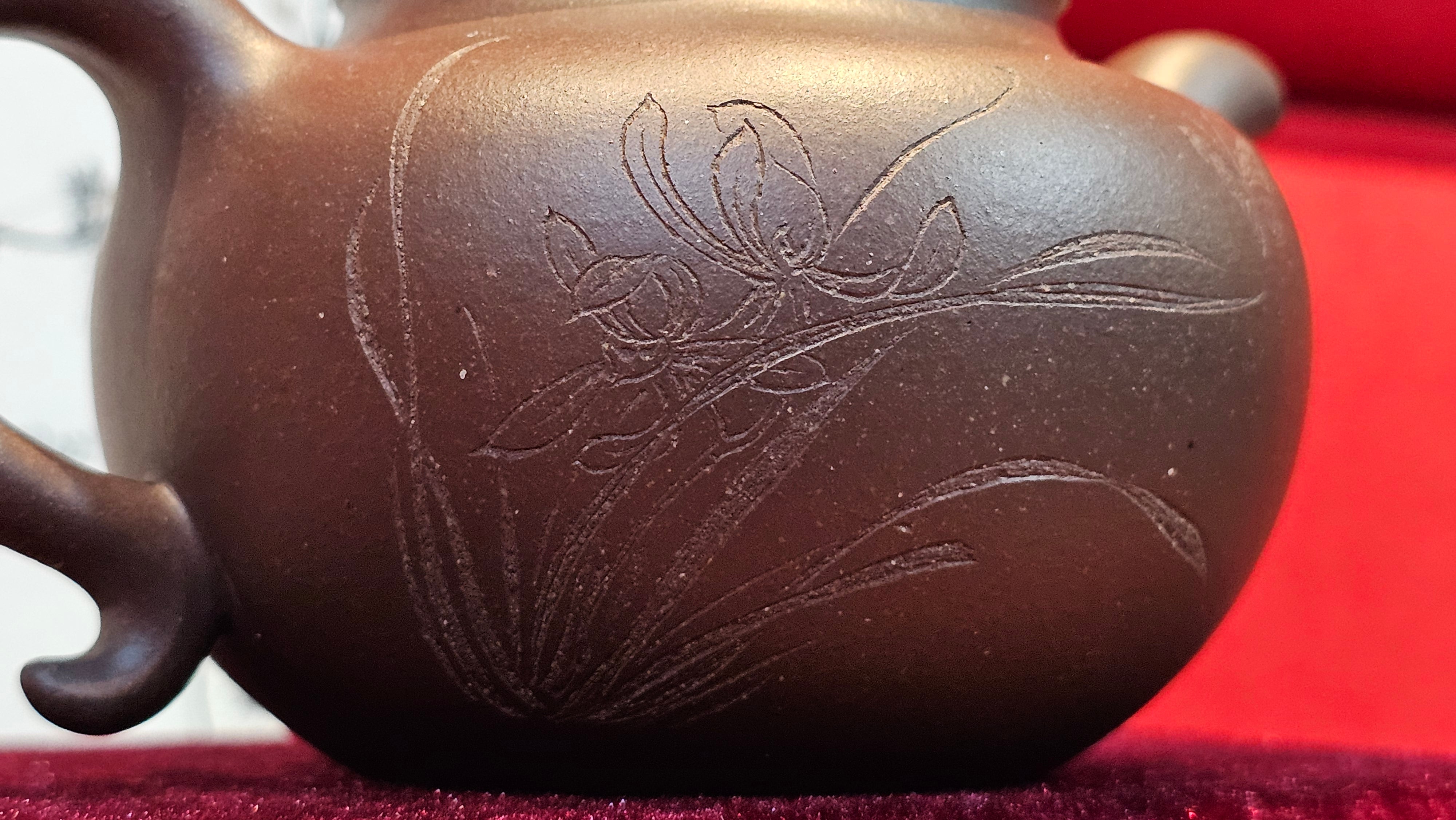 Commissioned ZiSha Work, 220.3ml, Lian Zi 莲子, by Senior Master Cao Lan Fang 曹兰芳, Engraving of Orchids 兰花刻绘 by Senior Master Artist Jiang Hui 蒋惠, Calligraphy Engraving specially by Master Wang Chao Peng 王超鹏~COMPLETED!and CONGRATULATIONS to Mr J.L., TX.