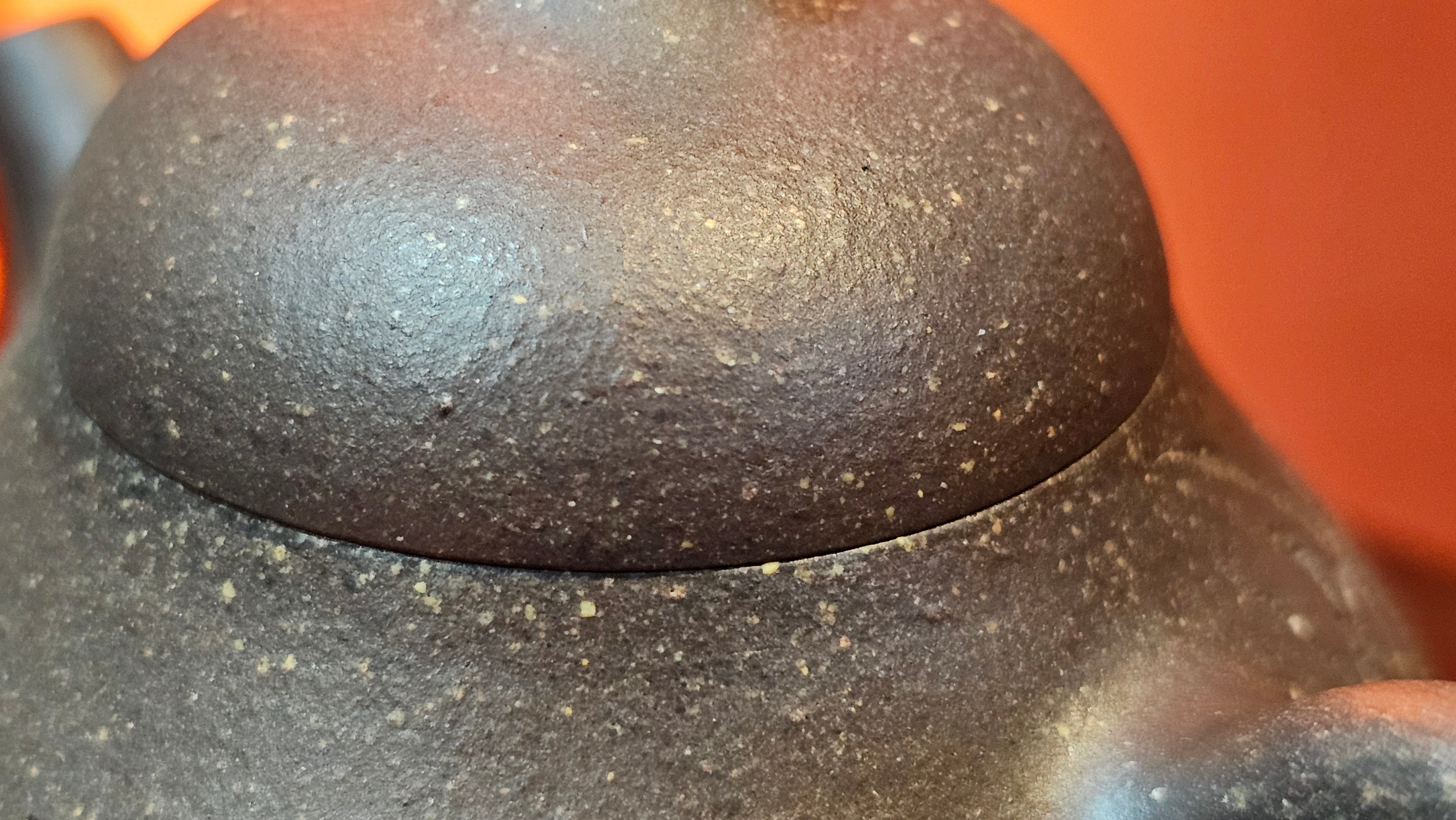 Qie Gua《茄瓜》~ "The Gourd", 153.8ml, Hei Zi Ni 黑紫泥, by our Craftsman Zhang Huan 张欢, Calligraphy and 兰花 Orchids Engraving by Craftsman Yi Cheng 逸成 ~!Congratulations to Mr J.S.! 1100hrs 17th Sept 2025, Chicago! IL!