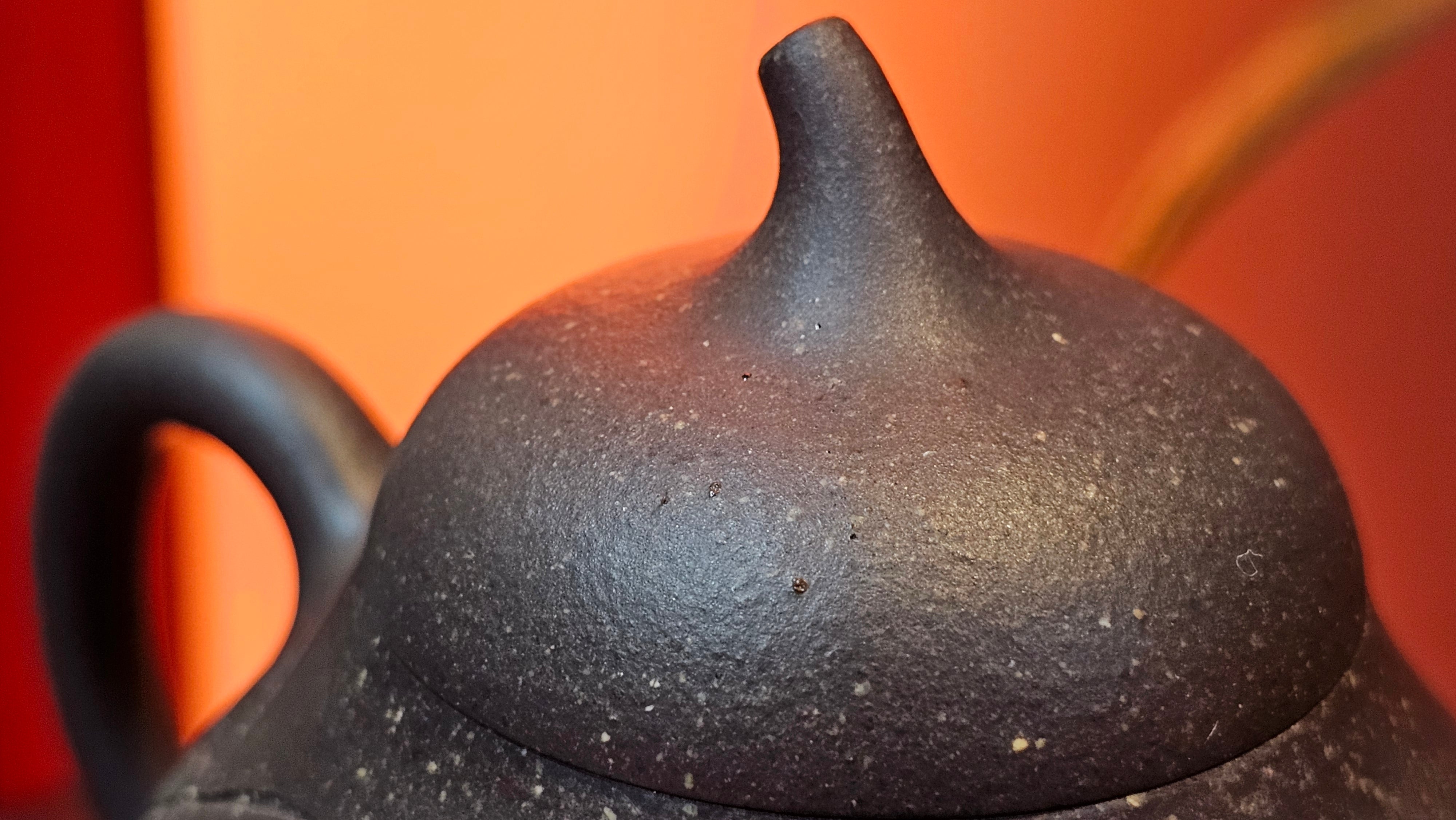 Qie Gua《茄瓜》~ "The Gourd", 153.8ml, Hei Zi Ni 黑紫泥, by our Craftsman Zhang Huan 张欢, Calligraphy and 兰花 Orchids Engraving by Craftsman Yi Cheng 逸成 ~!Congratulations to Mr J.S.! 1100hrs 17th Sept 2025, Chicago! IL!