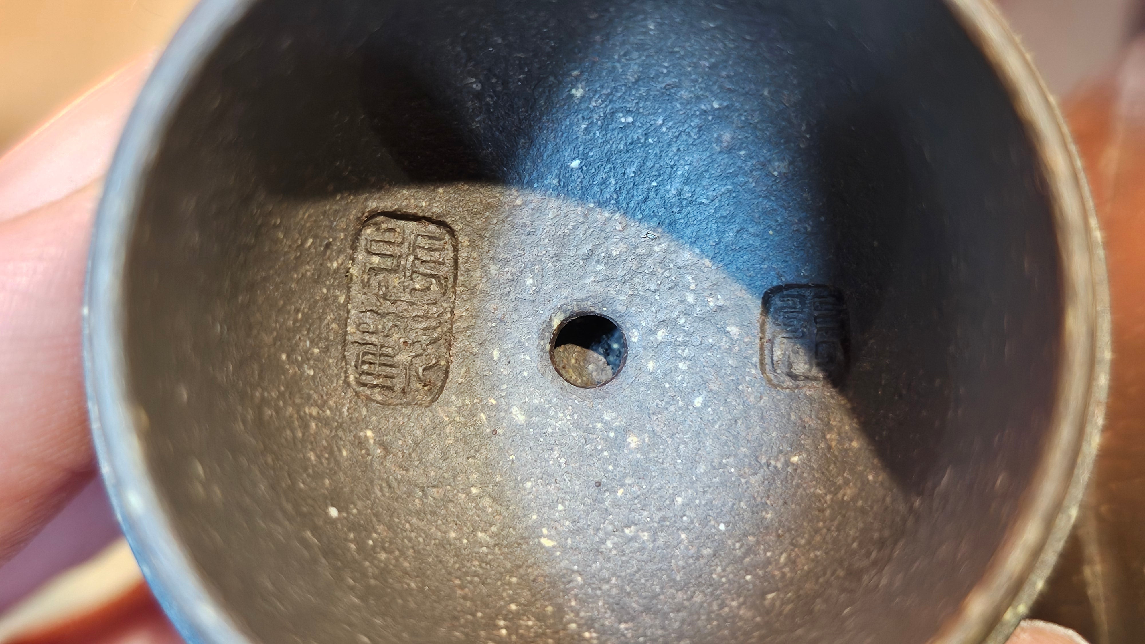 Qie Gua《茄瓜》~ "The Gourd", 153.8ml, Hei Zi Ni 黑紫泥, by our Craftsman Zhang Huan 张欢, Calligraphy and 兰花 Orchids Engraving by Craftsman Yi Cheng 逸成 ~!Congratulations to Mr J.S.! 1100hrs 17th Sept 2025, Chicago! IL!