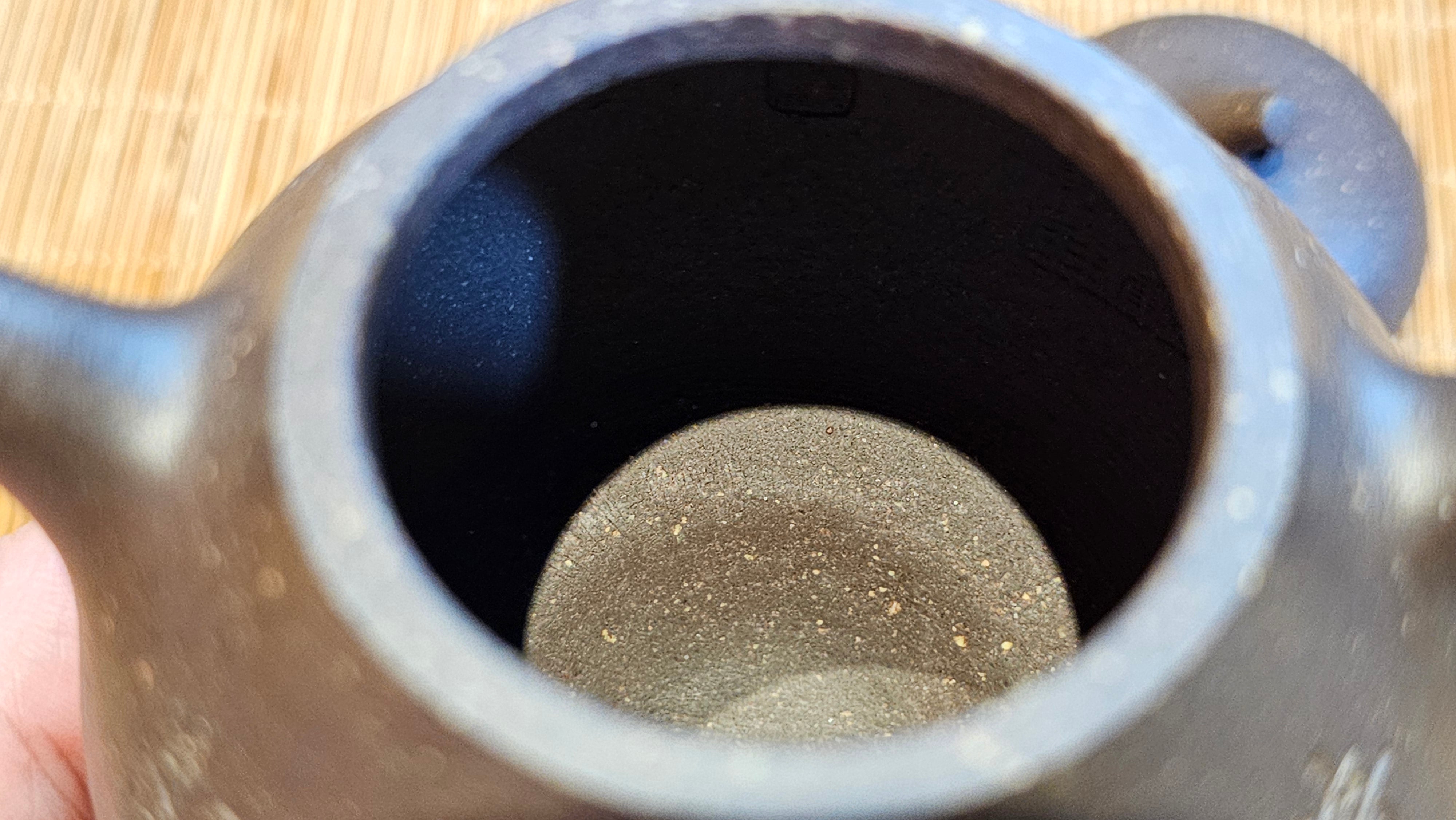 Qie Gua《茄瓜》~ "The Gourd", 153.8ml, Hei Zi Ni 黑紫泥, by our Craftsman Zhang Huan 张欢, Calligraphy and 兰花 Orchids Engraving by Craftsman Yi Cheng 逸成 ~!Congratulations to Mr J.S.! 1100hrs 17th Sept 2025, Chicago! IL!