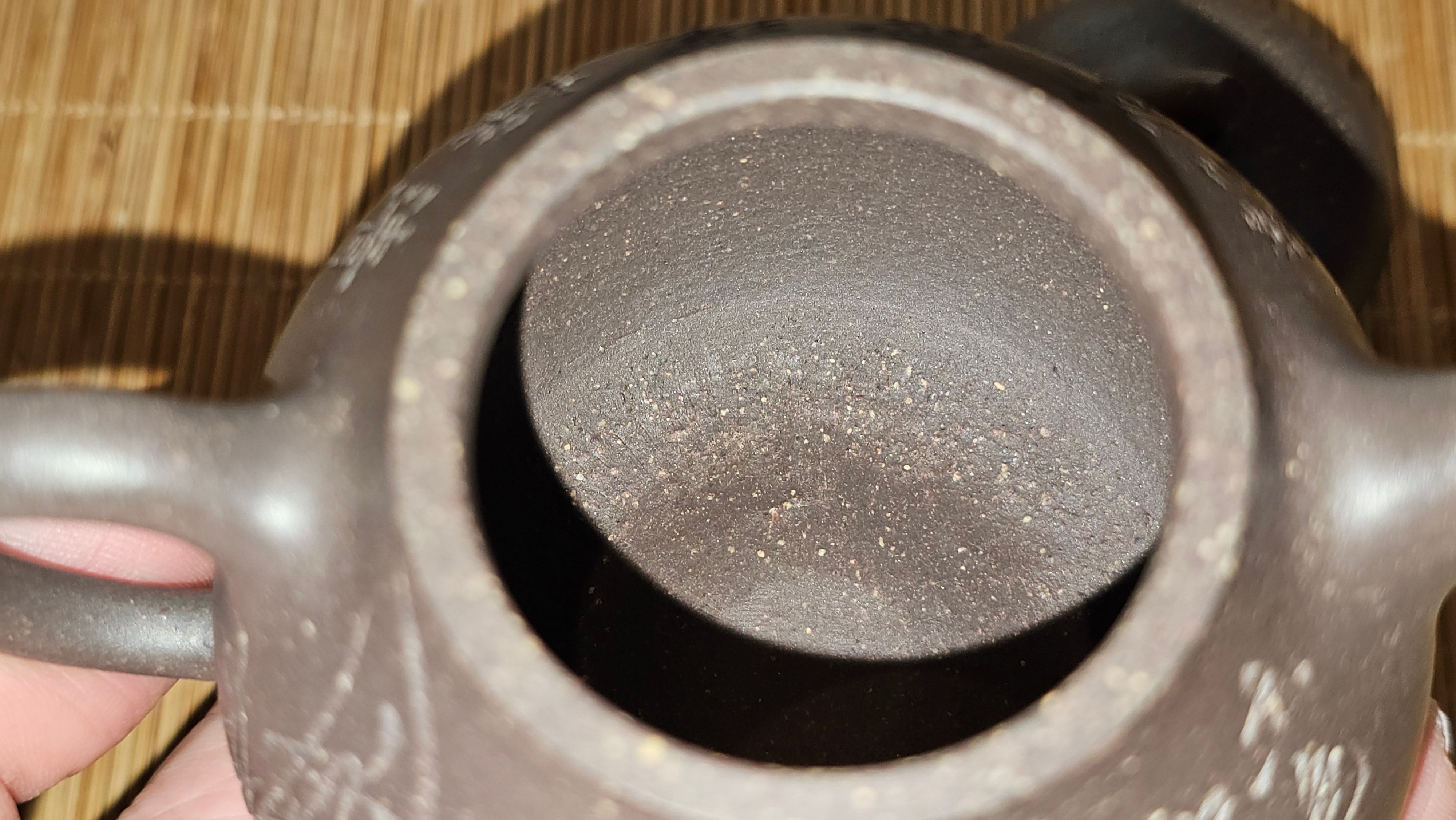 Qie Gua《茄瓜》~ "The Gourd", 153.8ml, Hei Zi Ni 黑紫泥, by our Craftsman Zhang Huan 张欢, Calligraphy and 兰花 Orchids Engraving by Craftsman Yi Cheng 逸成 ~!Congratulations to Mr J.S.! 1100hrs 17th Sept 2025, Chicago! IL!