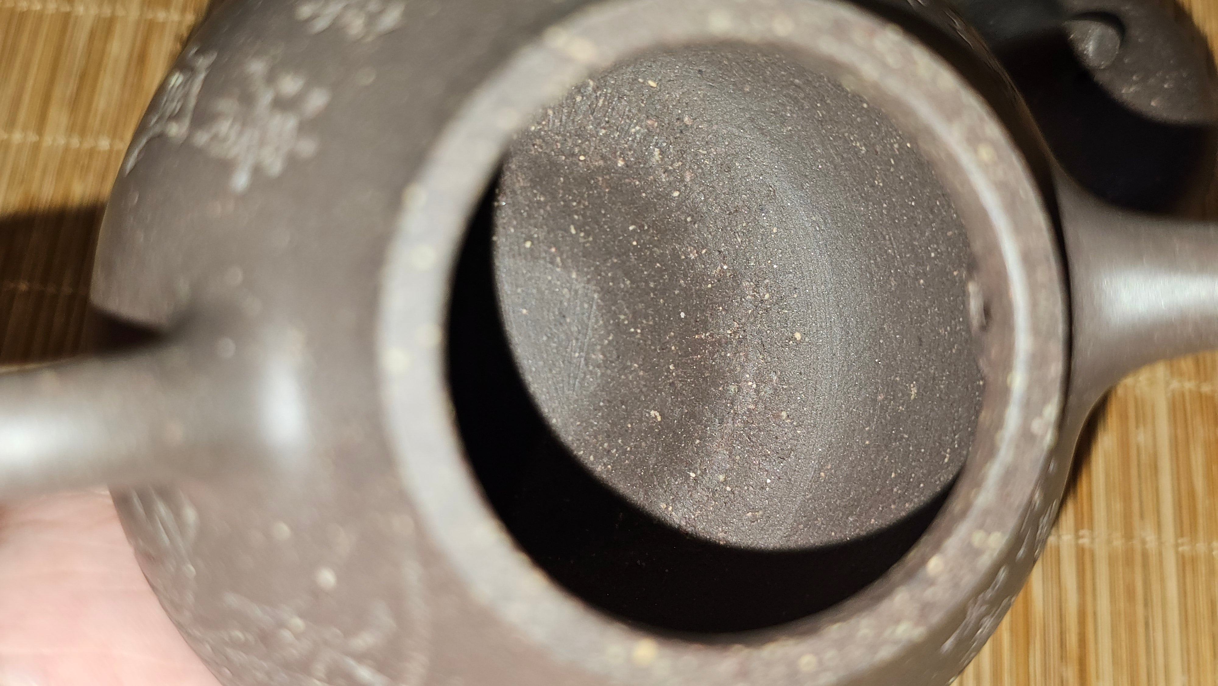 Qie Gua《茄瓜》~ "The Gourd", 153.8ml, Hei Zi Ni 黑紫泥, by our Craftsman Zhang Huan 张欢, Calligraphy and 兰花 Orchids Engraving by Craftsman Yi Cheng 逸成 ~!Congratulations to Mr J.S.! 1100hrs 17th Sept 2025, Chicago! IL!