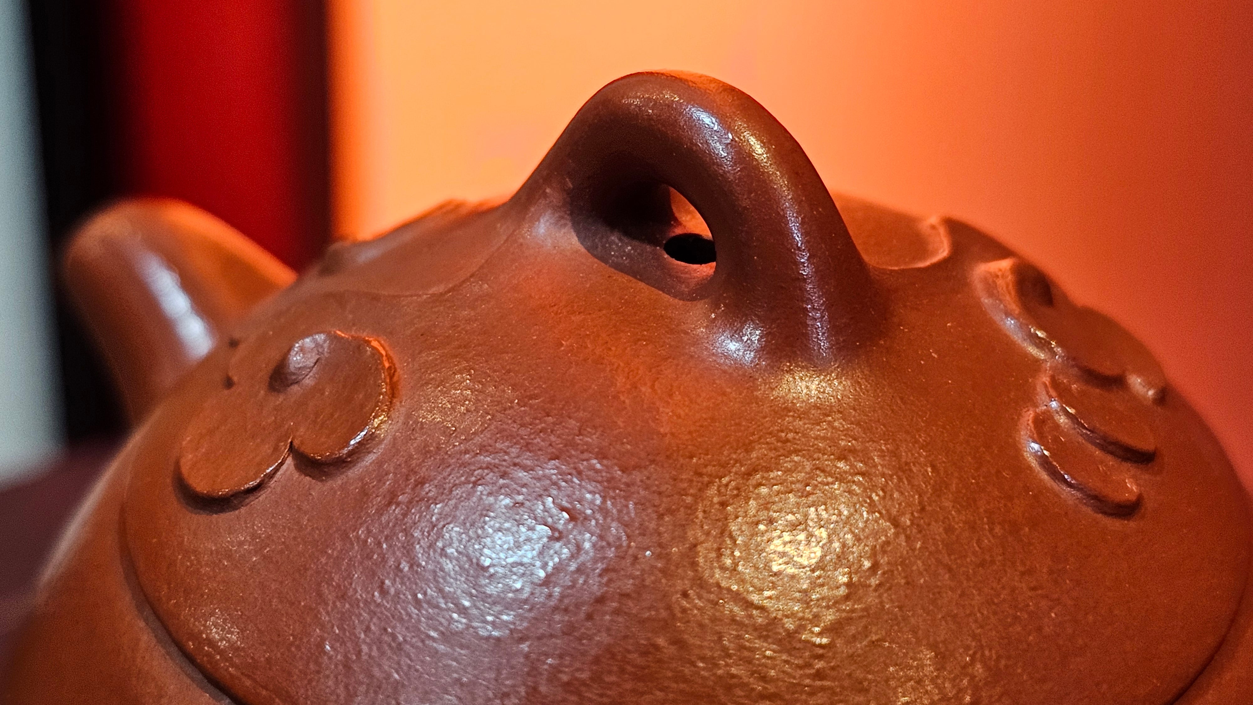 Mini! Qin Quan 秦权, with Oriental Clouds Embellishments 云朵贴花工艺, 115.3ml, Xiao Mei Yao Zhu Ni 小煤窑朱泥, by Craftsman Chen Yue Fei 陈跃飞 ~ Congratulations!to Ms A.R.! 0926hrs 19th Sept 2025, Ipswich! U.K.