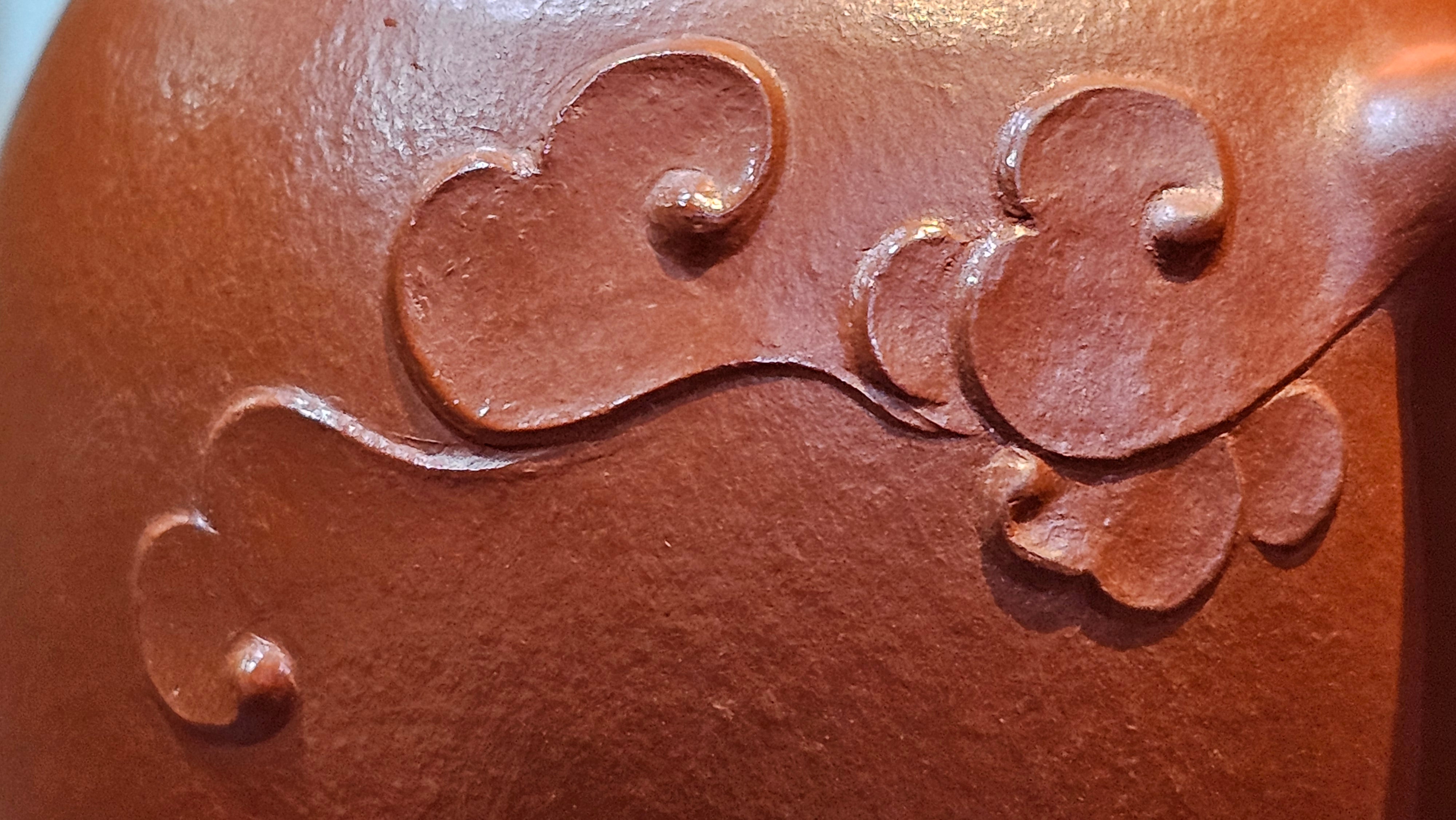 Mini! Qin Quan 秦权, with Oriental Clouds Embellishments 云朵贴花工艺, 115.3ml, Xiao Mei Yao Zhu Ni 小煤窑朱泥, by Craftsman Chen Yue Fei 陈跃飞 ~ Congratulations!to Ms A.R.! 0926hrs 19th Sept 2025, Ipswich! U.K.