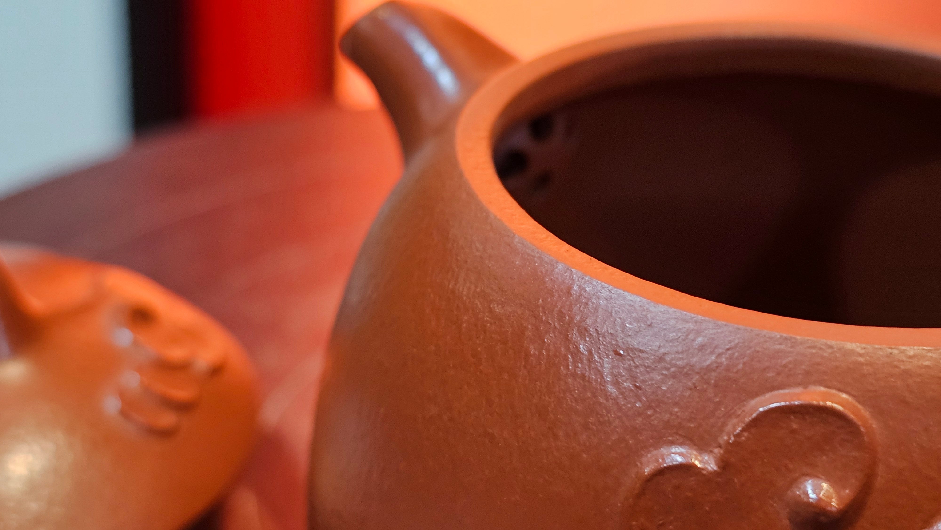 Mini! Qin Quan 秦权, with Oriental Clouds Embellishments 云朵贴花工艺, 115.3ml, Xiao Mei Yao Zhu Ni 小煤窑朱泥, by Craftsman Chen Yue Fei 陈跃飞 ~ Congratulations!to Ms A.R.! 0926hrs 19th Sept 2025, Ipswich! U.K.