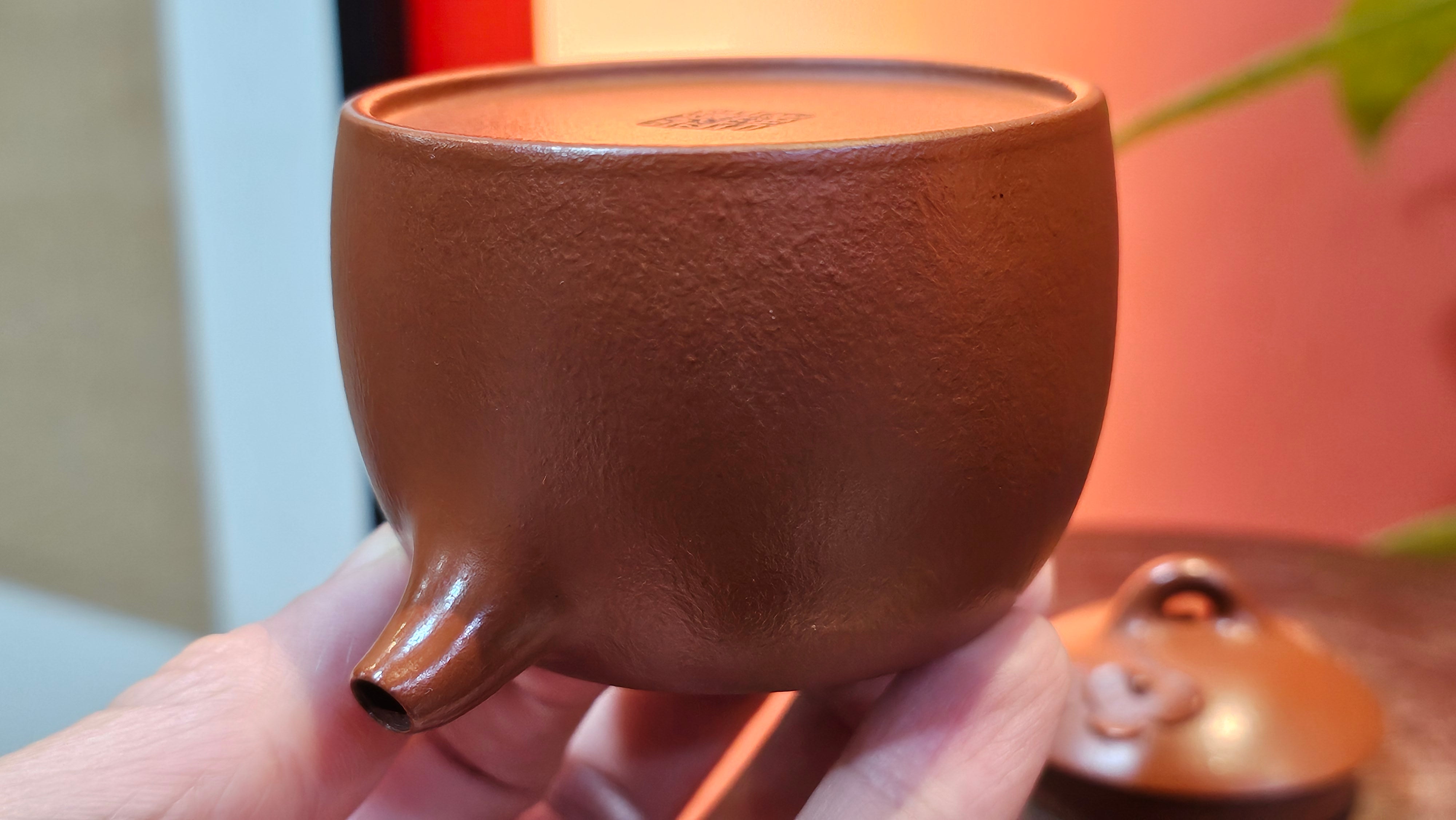 Mini! Qin Quan 秦权, with Oriental Clouds Embellishments 云朵贴花工艺, 115.3ml, Xiao Mei Yao Zhu Ni 小煤窑朱泥, by Craftsman Chen Yue Fei 陈跃飞 ~ Congratulations!to Ms A.R.! 0926hrs 19th Sept 2025, Ipswich! U.K.