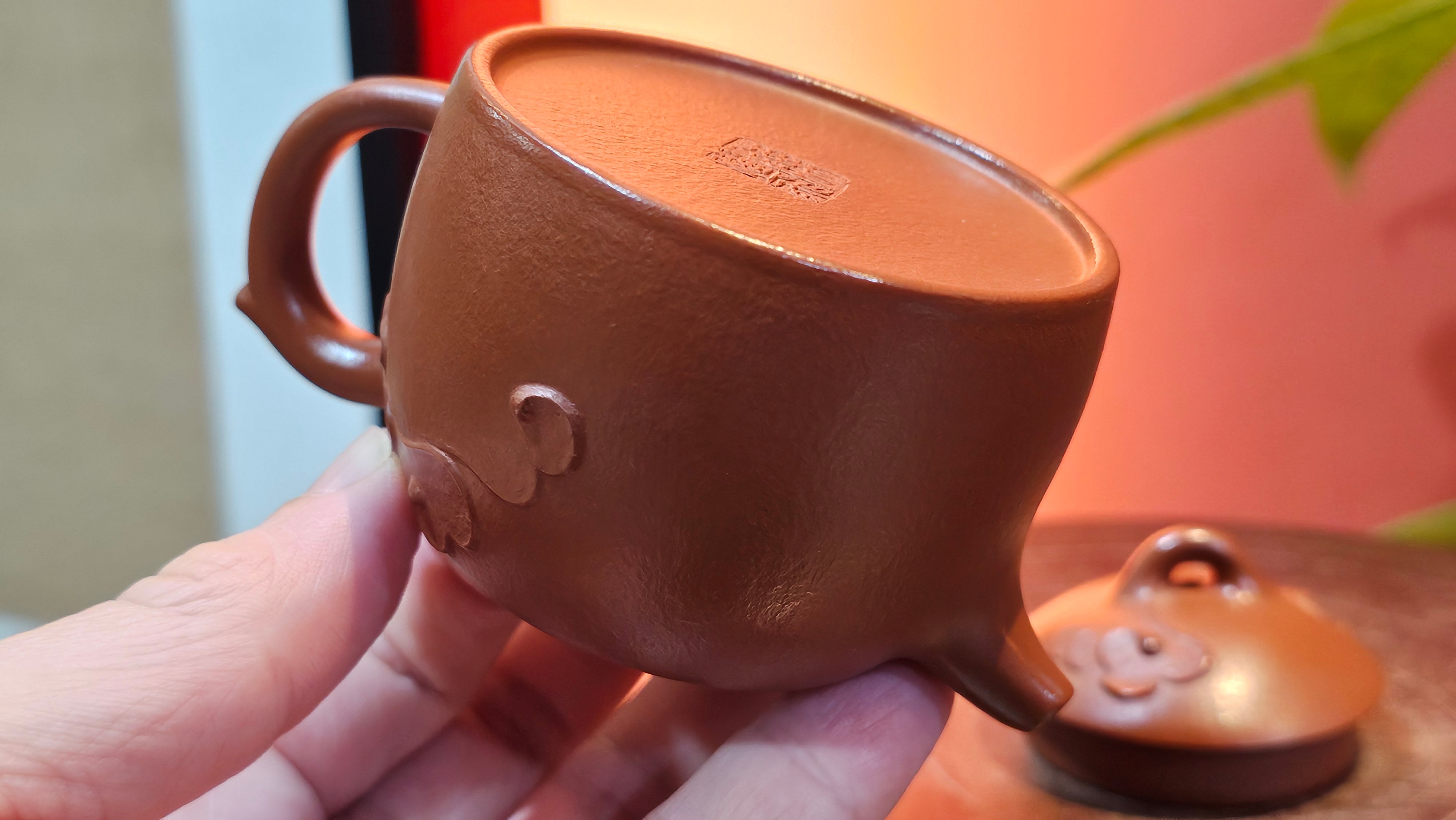 Mini! Qin Quan 秦权, with Oriental Clouds Embellishments 云朵贴花工艺, 115.3ml, Xiao Mei Yao Zhu Ni 小煤窑朱泥, by Craftsman Chen Yue Fei 陈跃飞 ~ Congratulations!to Ms A.R.! 0926hrs 19th Sept 2025, Ipswich! U.K.