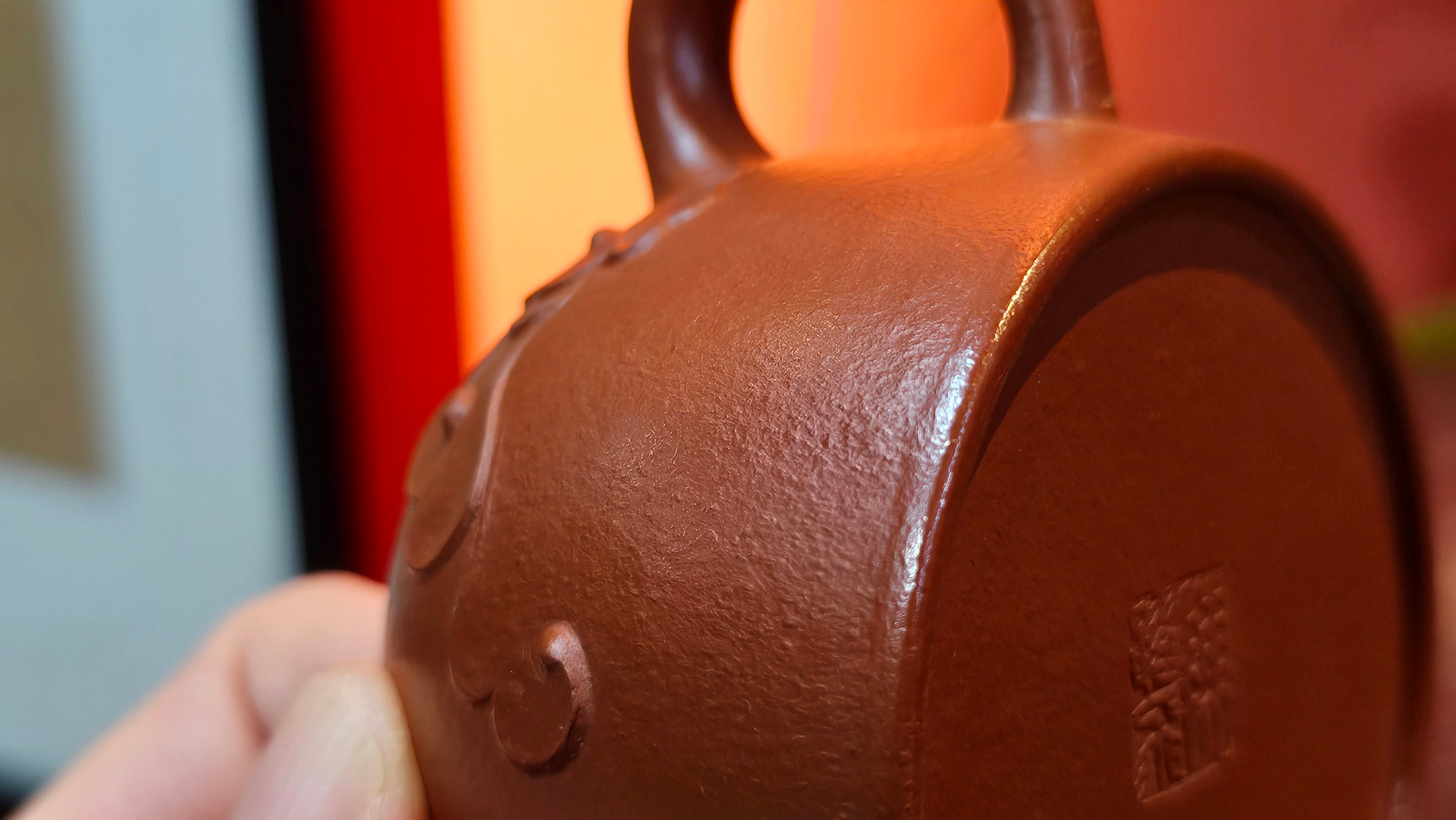 Mini! Qin Quan 秦权, with Oriental Clouds Embellishments 云朵贴花工艺, 115.3ml, Xiao Mei Yao Zhu Ni 小煤窑朱泥, by Craftsman Chen Yue Fei 陈跃飞 ~ Congratulations!to Ms A.R.! 0926hrs 19th Sept 2025, Ipswich! U.K.