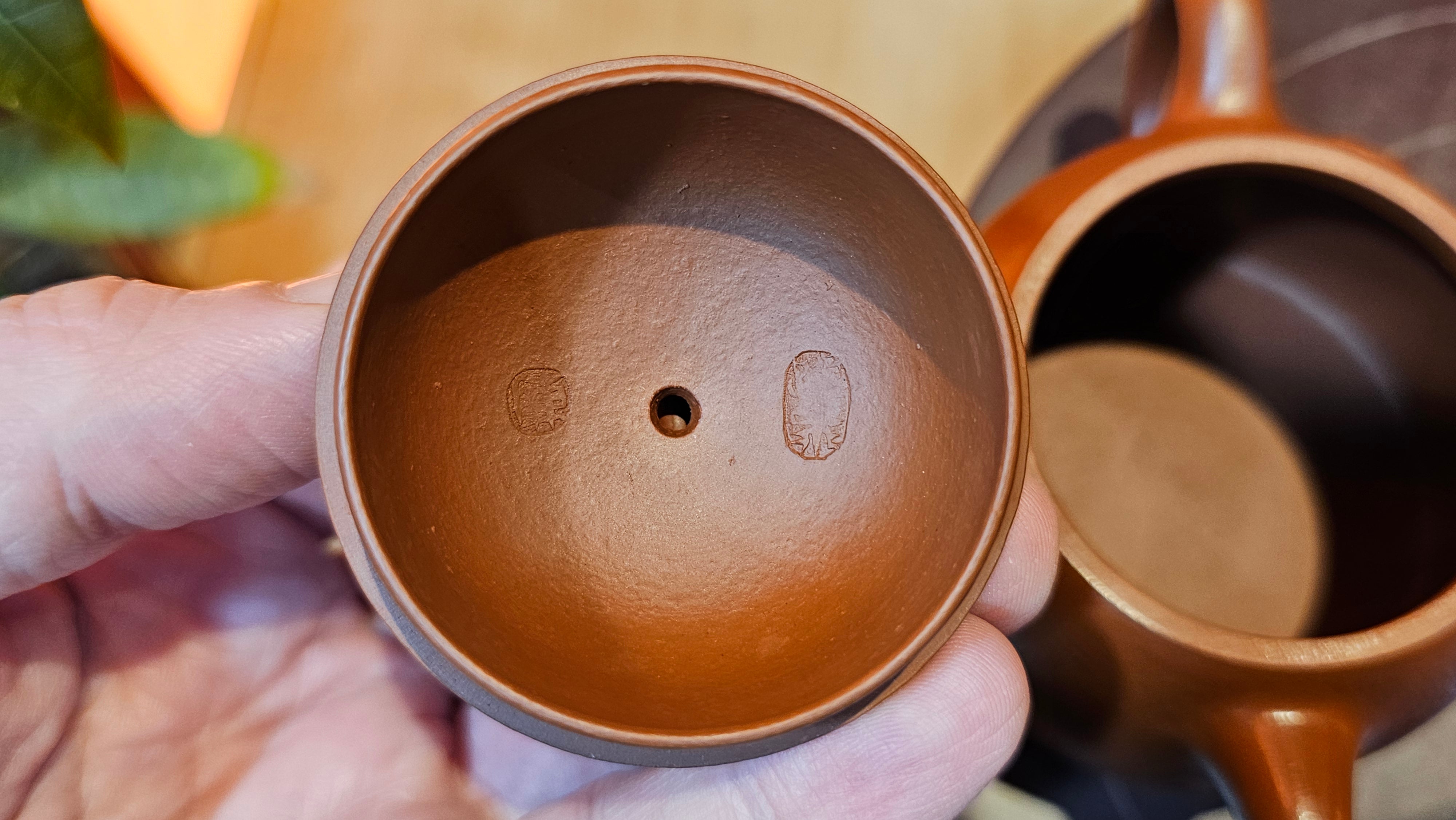 Mini! Qin Quan 秦权, with Oriental Clouds Embellishments 云朵贴花工艺, 115.3ml, Xiao Mei Yao Zhu Ni 小煤窑朱泥, by Craftsman Chen Yue Fei 陈跃飞 ~ Congratulations!to Ms A.R.! 0926hrs 19th Sept 2025, Ipswich! U.K.