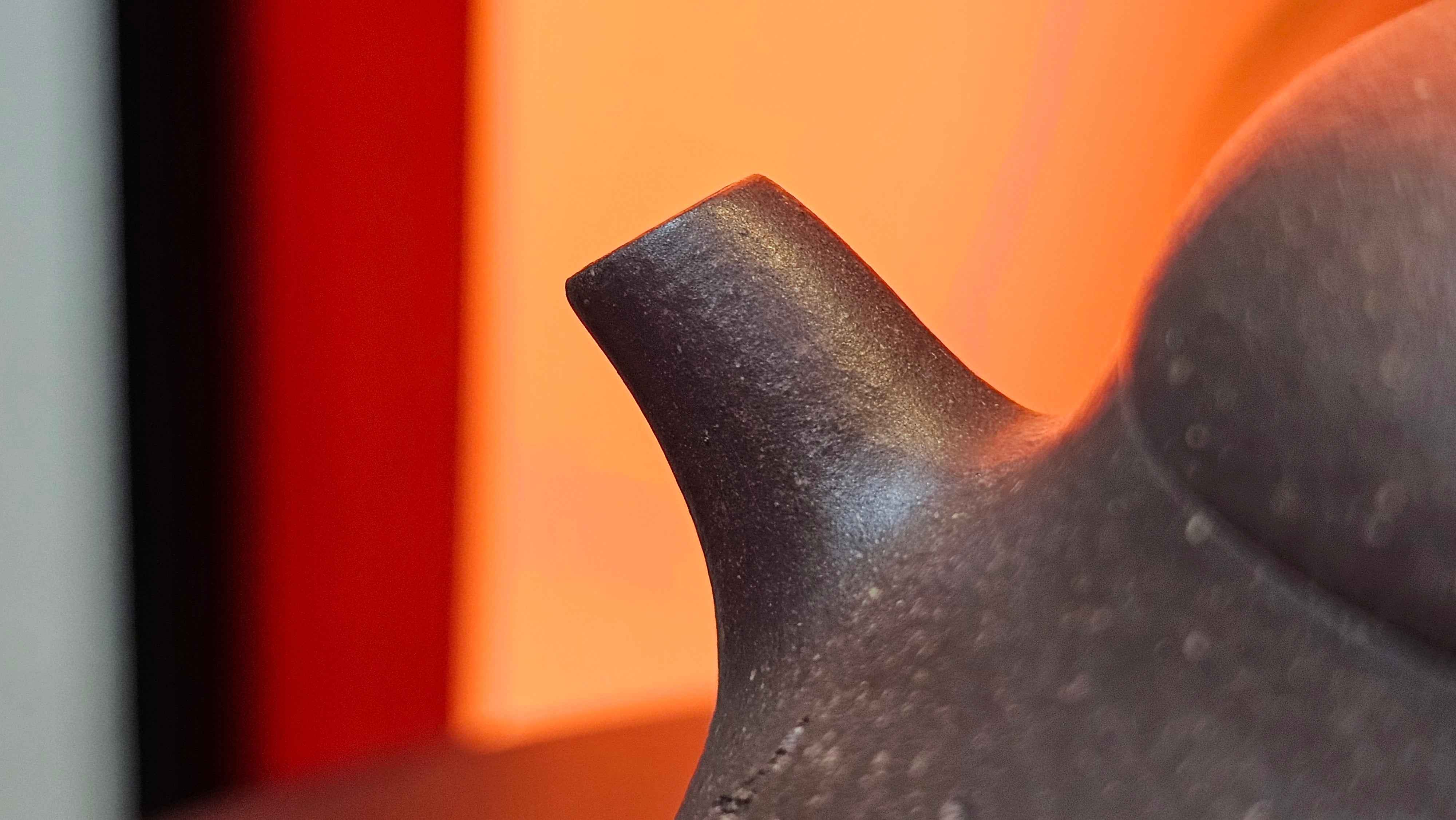 Qie Gua《茄瓜》~ "The Gourd", 152.8ml, Hei Zi Ni 黑紫泥, by our Craftsman Zhang Huan 张欢, Calligraphy and Lotus Engraving by Craftsman Yi Cheng 逸成 ~ Congratulations!to Dr L.L.! 1327hrs 19th Sept 2025! Ventura, CA!