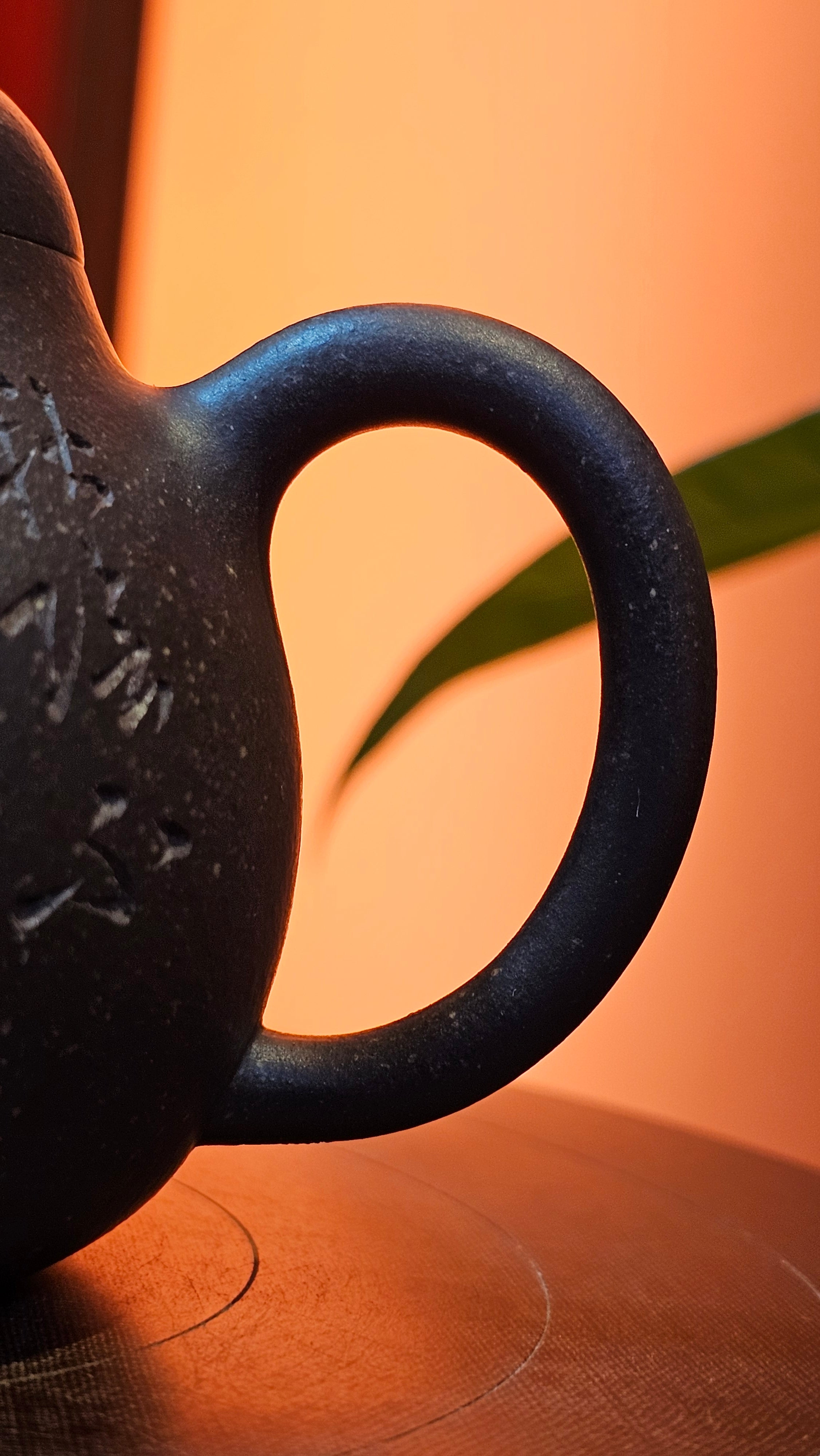 Qie Gua《茄瓜》~ "The Gourd", 152.8ml, Hei Zi Ni 黑紫泥, by our Craftsman Zhang Huan 张欢, Calligraphy and Lotus Engraving by Craftsman Yi Cheng 逸成 ~ Congratulations!to Dr L.L.! 1327hrs 19th Sept 2025! Ventura, CA!