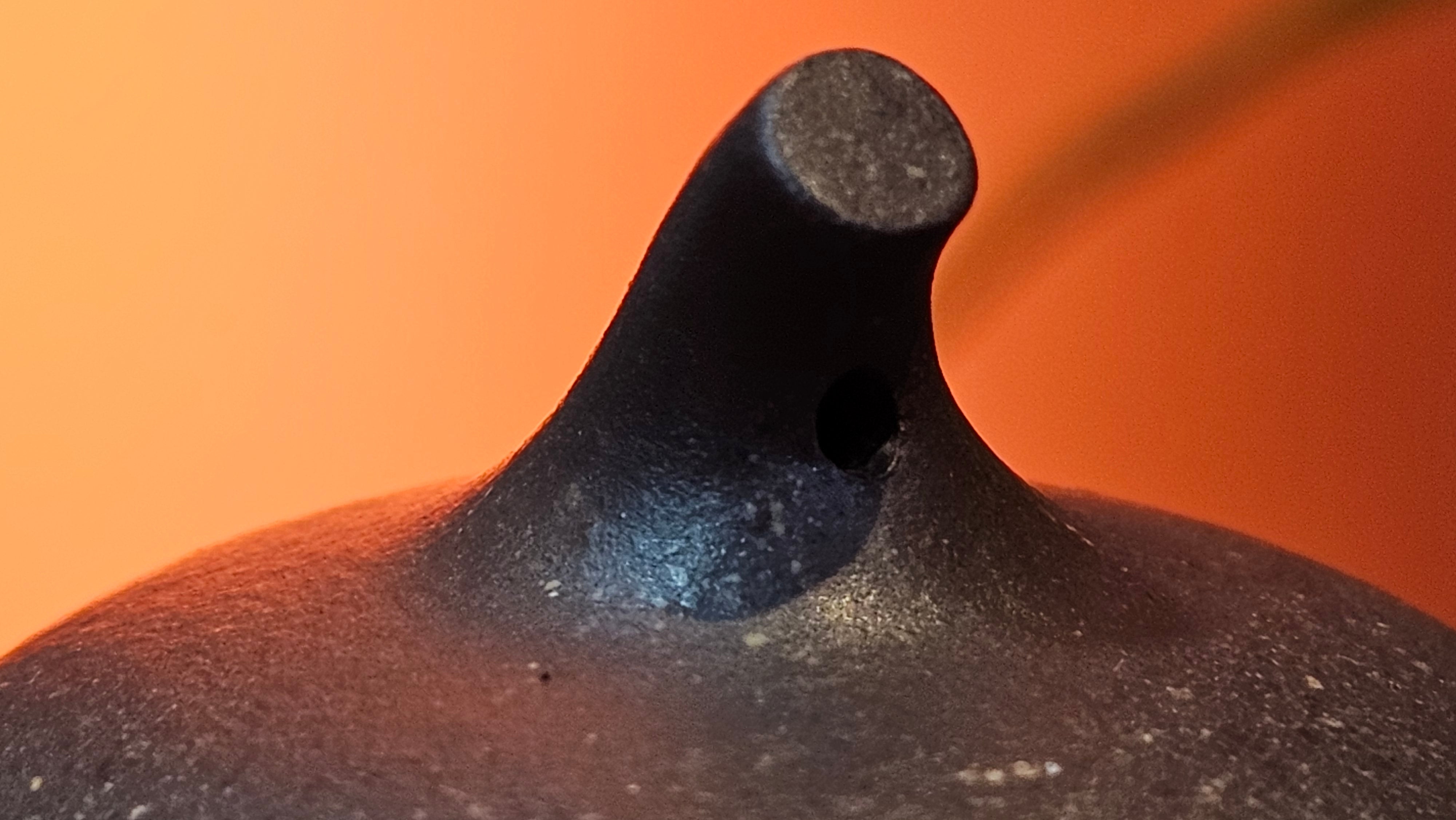 Qie Gua《茄瓜》~ "The Gourd", 152.8ml, Hei Zi Ni 黑紫泥, by our Craftsman Zhang Huan 张欢, Calligraphy and Lotus Engraving by Craftsman Yi Cheng 逸成 ~ Congratulations!to Dr L.L.! 1327hrs 19th Sept 2025! Ventura, CA!