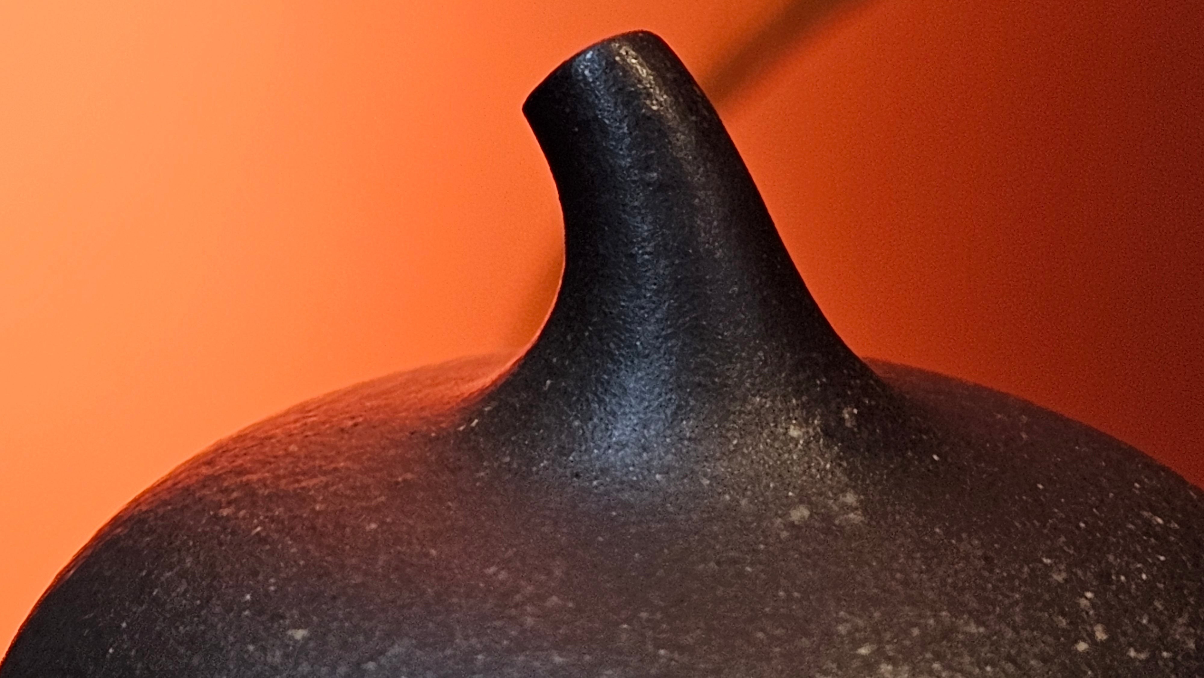 Qie Gua《茄瓜》~ "The Gourd", 152.8ml, Hei Zi Ni 黑紫泥, by our Craftsman Zhang Huan 张欢, Calligraphy and Lotus Engraving by Craftsman Yi Cheng 逸成 ~ Congratulations!to Dr L.L.! 1327hrs 19th Sept 2025! Ventura, CA!