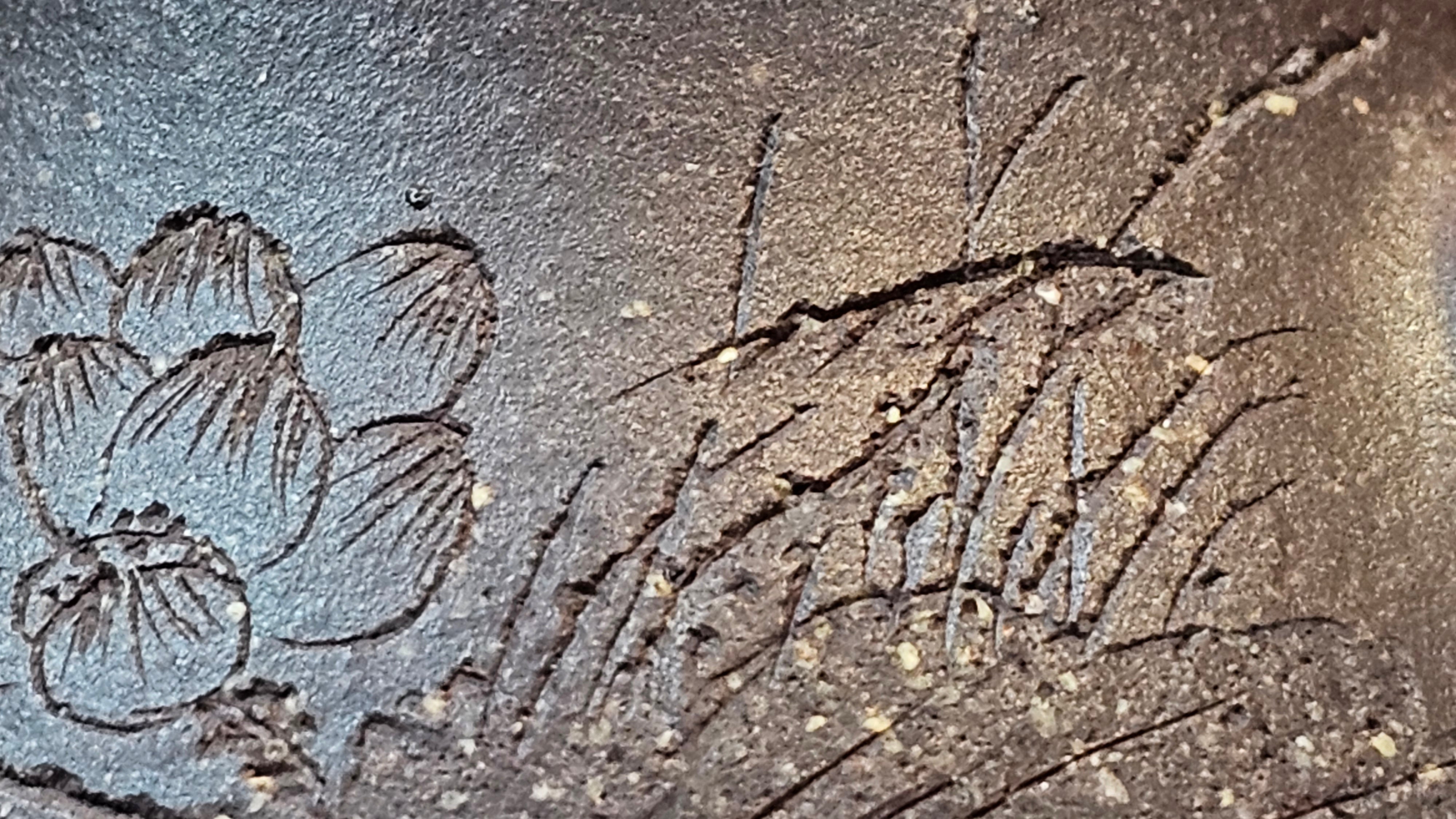 Qie Gua《茄瓜》~ "The Gourd", 152.8ml, Hei Zi Ni 黑紫泥, by our Craftsman Zhang Huan 张欢, Calligraphy and Lotus Engraving by Craftsman Yi Cheng 逸成 ~ Congratulations!to Dr L.L.! 1327hrs 19th Sept 2025! Ventura, CA!