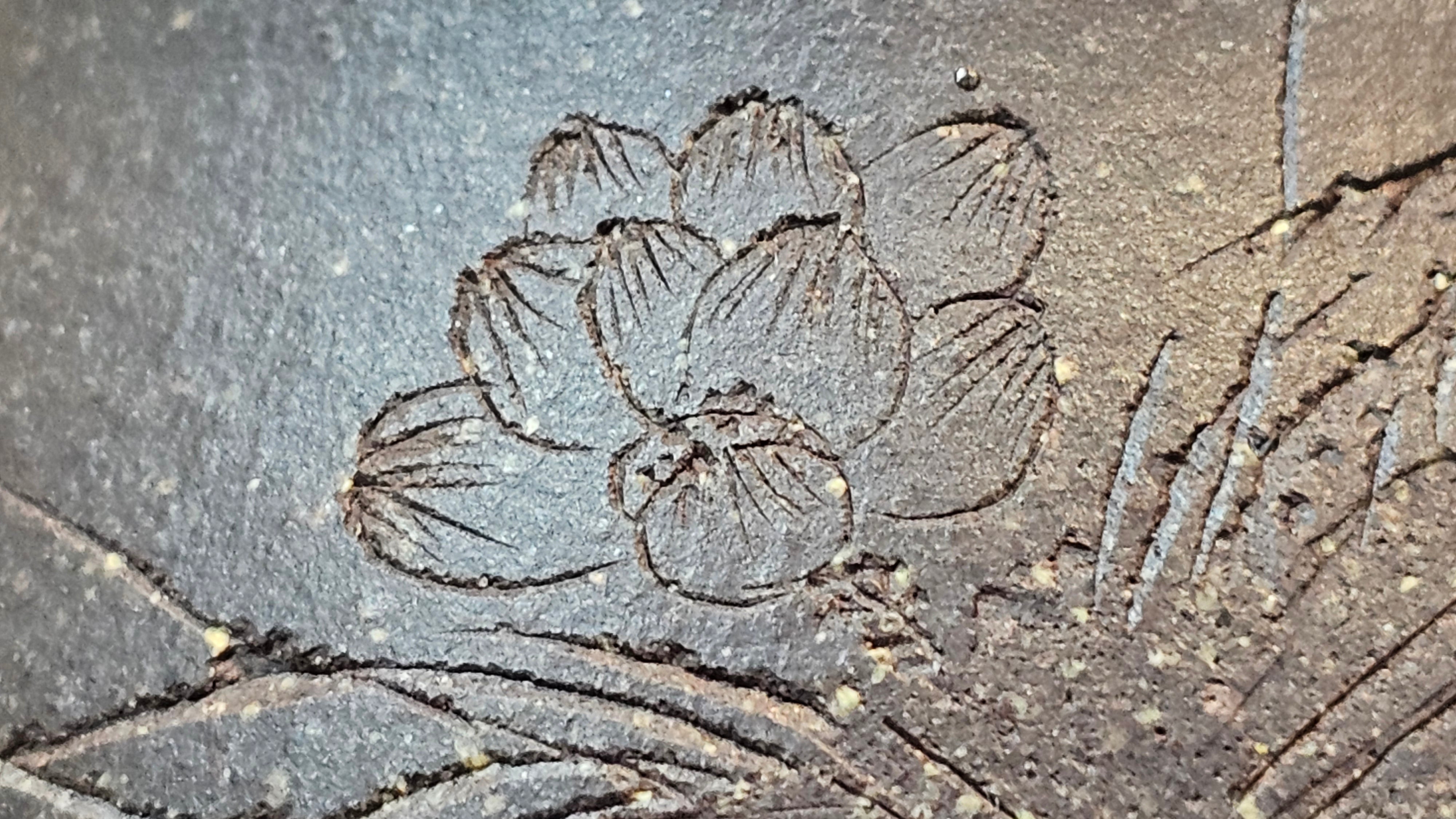 Qie Gua《茄瓜》~ "The Gourd", 152.8ml, Hei Zi Ni 黑紫泥, by our Craftsman Zhang Huan 张欢, Calligraphy and Lotus Engraving by Craftsman Yi Cheng 逸成 ~ Congratulations!to Dr L.L.! 1327hrs 19th Sept 2025! Ventura, CA!