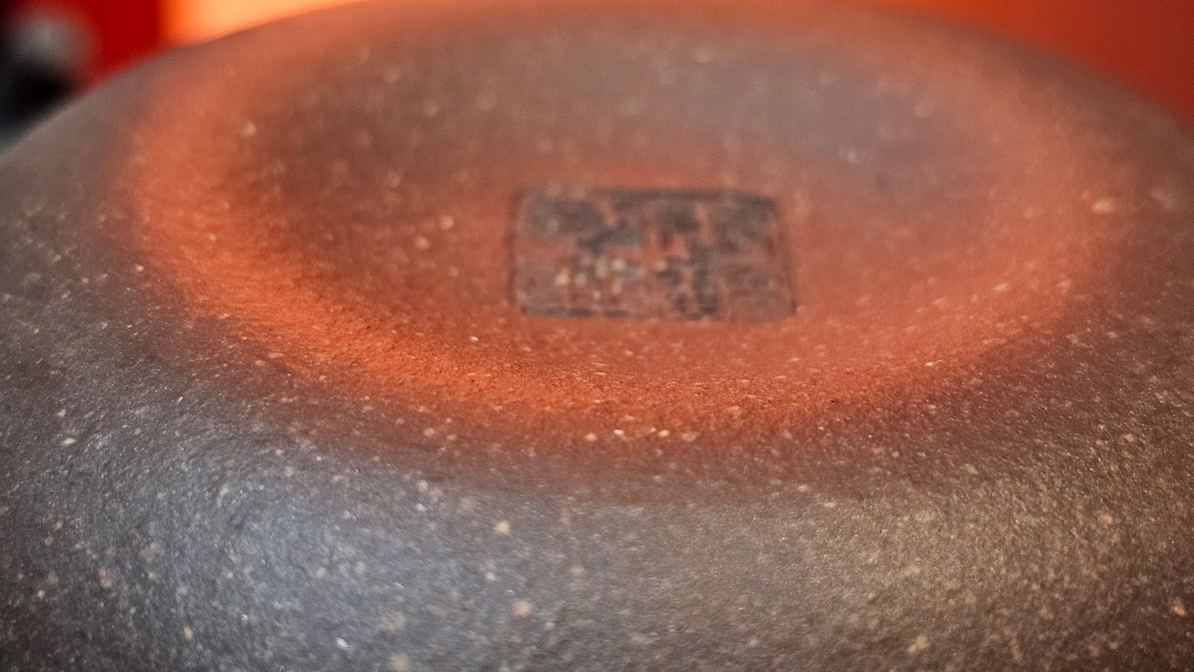 Qie Gua《茄瓜》~ "The Gourd", 152.8ml, Hei Zi Ni 黑紫泥, by our Craftsman Zhang Huan 张欢, Calligraphy and Lotus Engraving by Craftsman Yi Cheng 逸成 ~ Congratulations!to Dr L.L.! 1327hrs 19th Sept 2025! Ventura, CA!