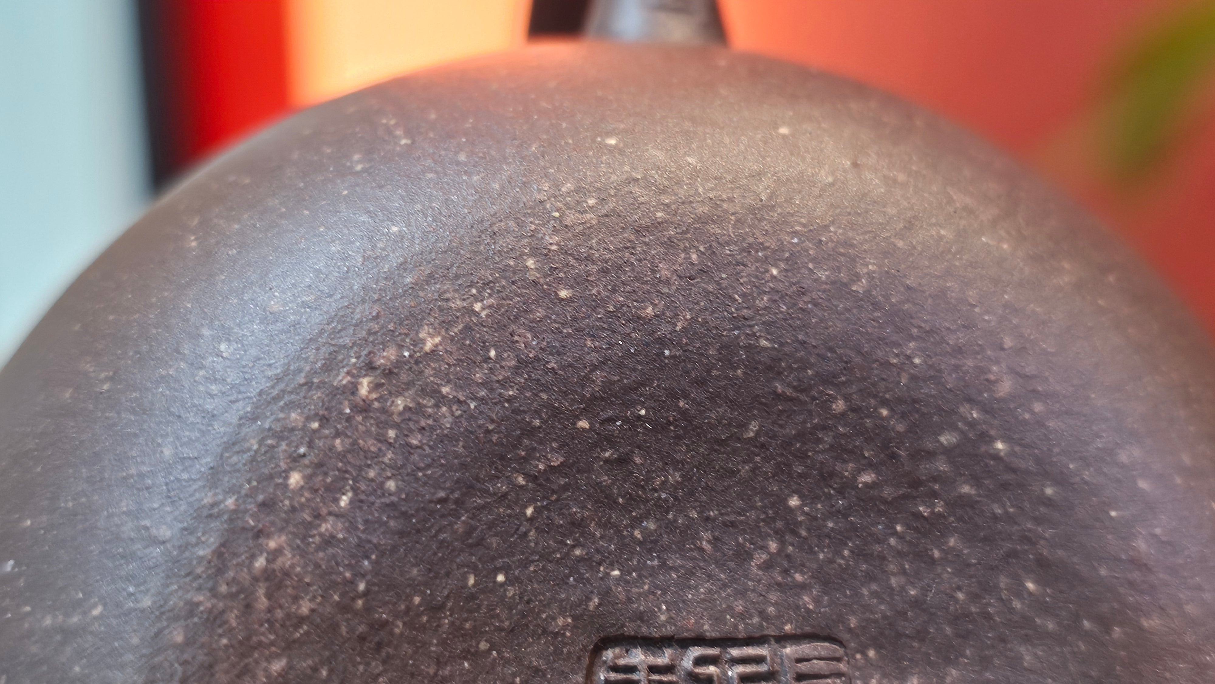 Qie Gua《茄瓜》~ "The Gourd", 153.3ml, Hei Zi Ni 黑紫泥, by our Craftsman Zhang Huan 张欢, Calligraphy and Orchids Engraving by Craftsman Yi Cheng 逸成 Congratulations!to Mr S.S.! 1401hrs 24th Sept 2025! India🇮🇳!