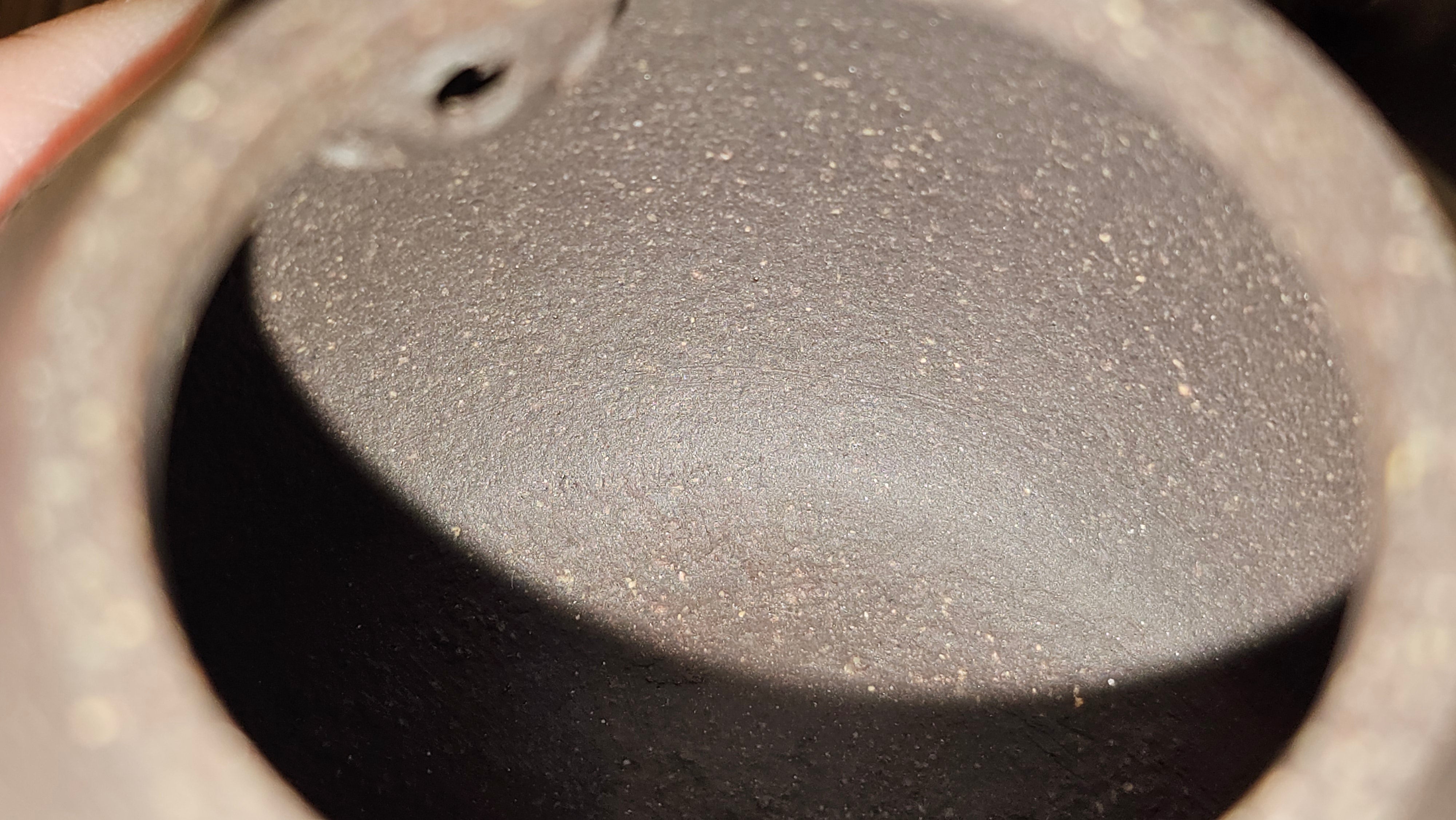 Qie Gua《茄瓜》~ "The Gourd", 153.3ml, Hei Zi Ni 黑紫泥, by our Craftsman Zhang Huan 张欢, Calligraphy and Orchids Engraving by Craftsman Yi Cheng 逸成 Congratulations!to Mr S.S.! 1401hrs 24th Sept 2025! India🇮🇳!