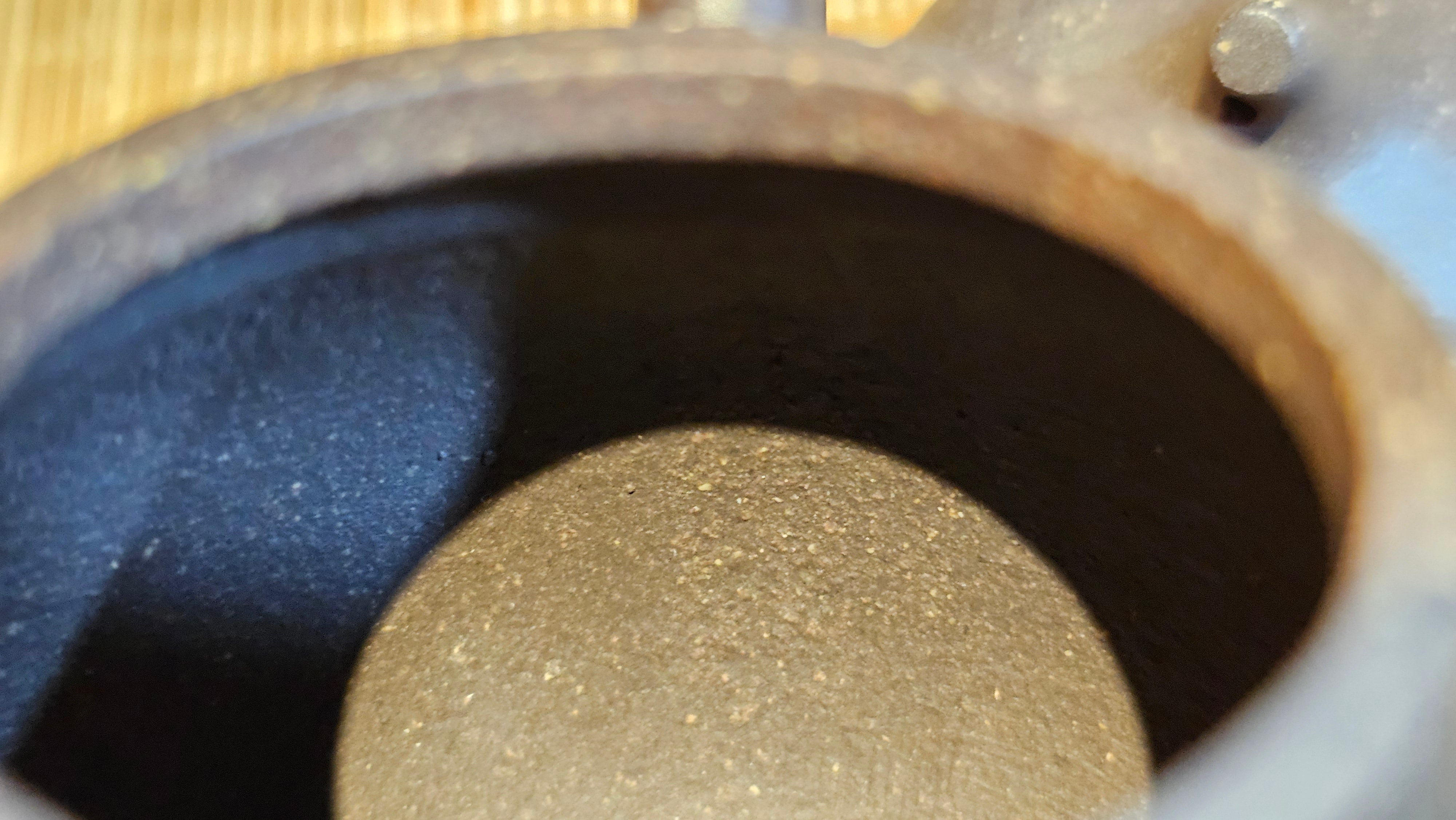 Qie Gua《茄瓜》~ "The Gourd", 153.3ml, Hei Zi Ni 黑紫泥, by our Craftsman Zhang Huan 张欢, Calligraphy and Orchids Engraving by Craftsman Yi Cheng 逸成 Congratulations!to Mr S.S.! 1401hrs 24th Sept 2025! India🇮🇳!