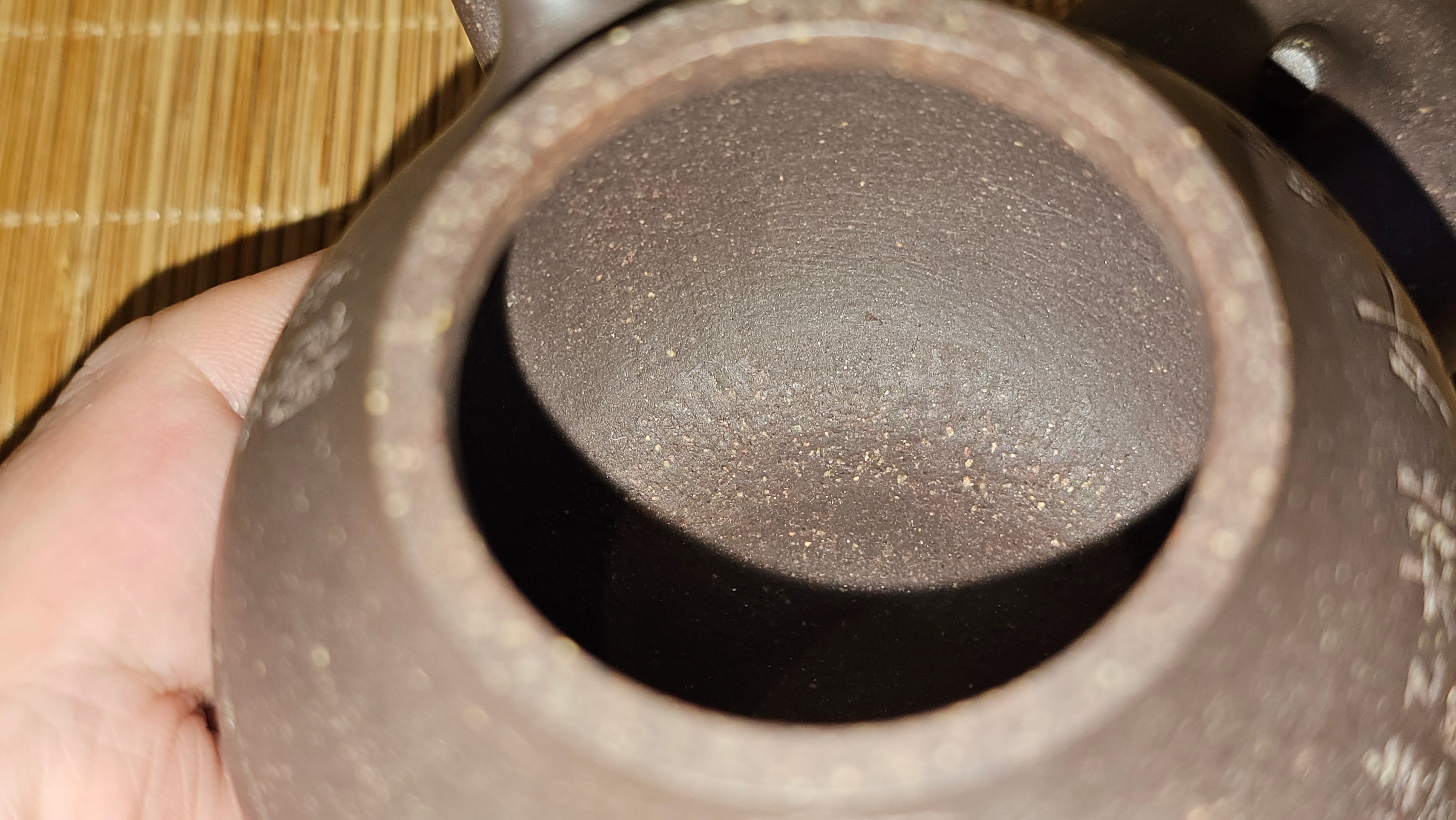 Qie Gua《茄瓜》~ "The Gourd", 153.3ml, Hei Zi Ni 黑紫泥, by our Craftsman Zhang Huan 张欢, Calligraphy and Orchids Engraving by Craftsman Yi Cheng 逸成 Congratulations!to Mr S.S.! 1401hrs 24th Sept 2025! India🇮🇳!