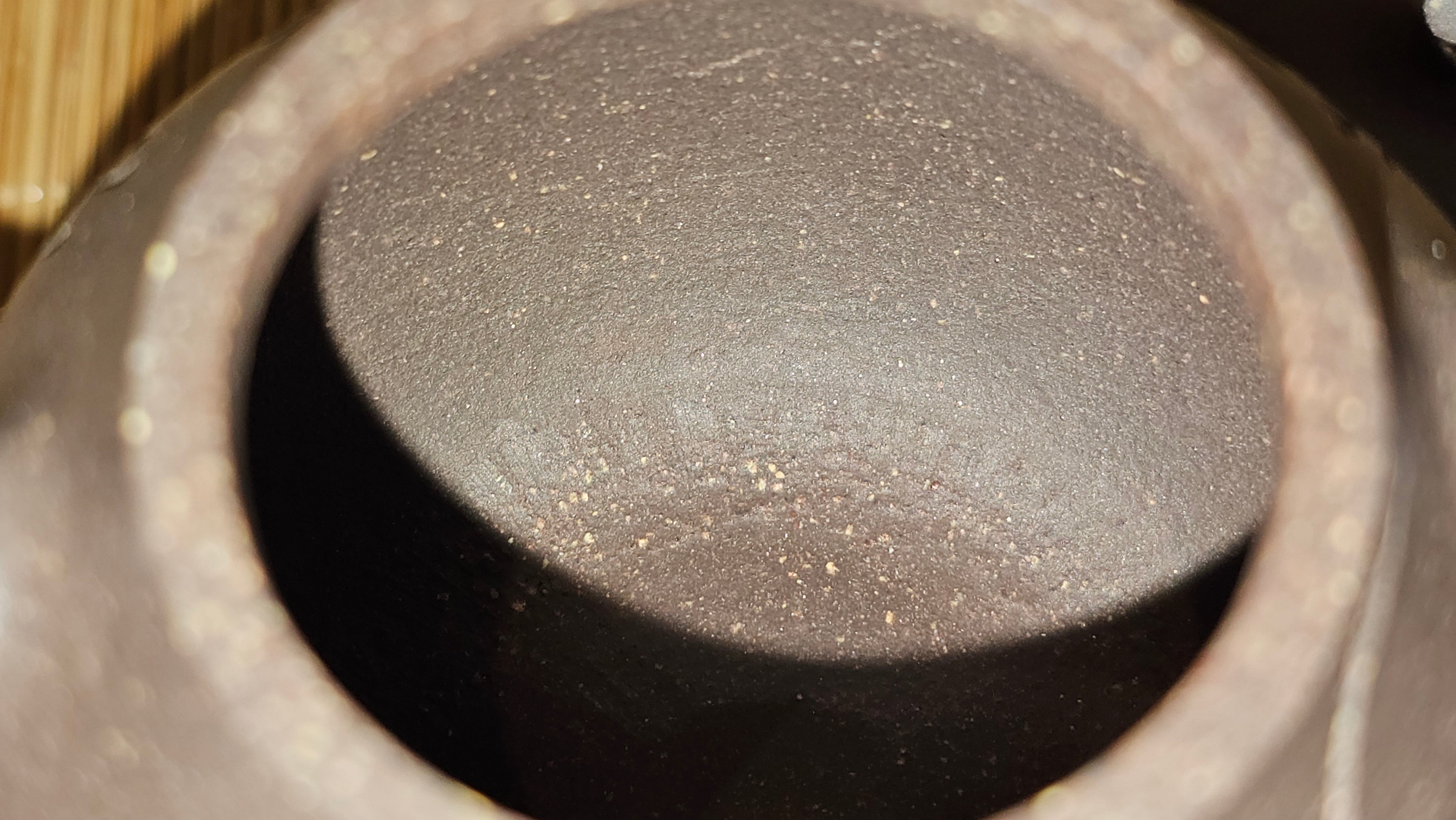 Qie Gua《茄瓜》~ "The Gourd", 153.3ml, Hei Zi Ni 黑紫泥, by our Craftsman Zhang Huan 张欢, Calligraphy and Orchids Engraving by Craftsman Yi Cheng 逸成 Congratulations!to Mr S.S.! 1401hrs 24th Sept 2025! India🇮🇳!