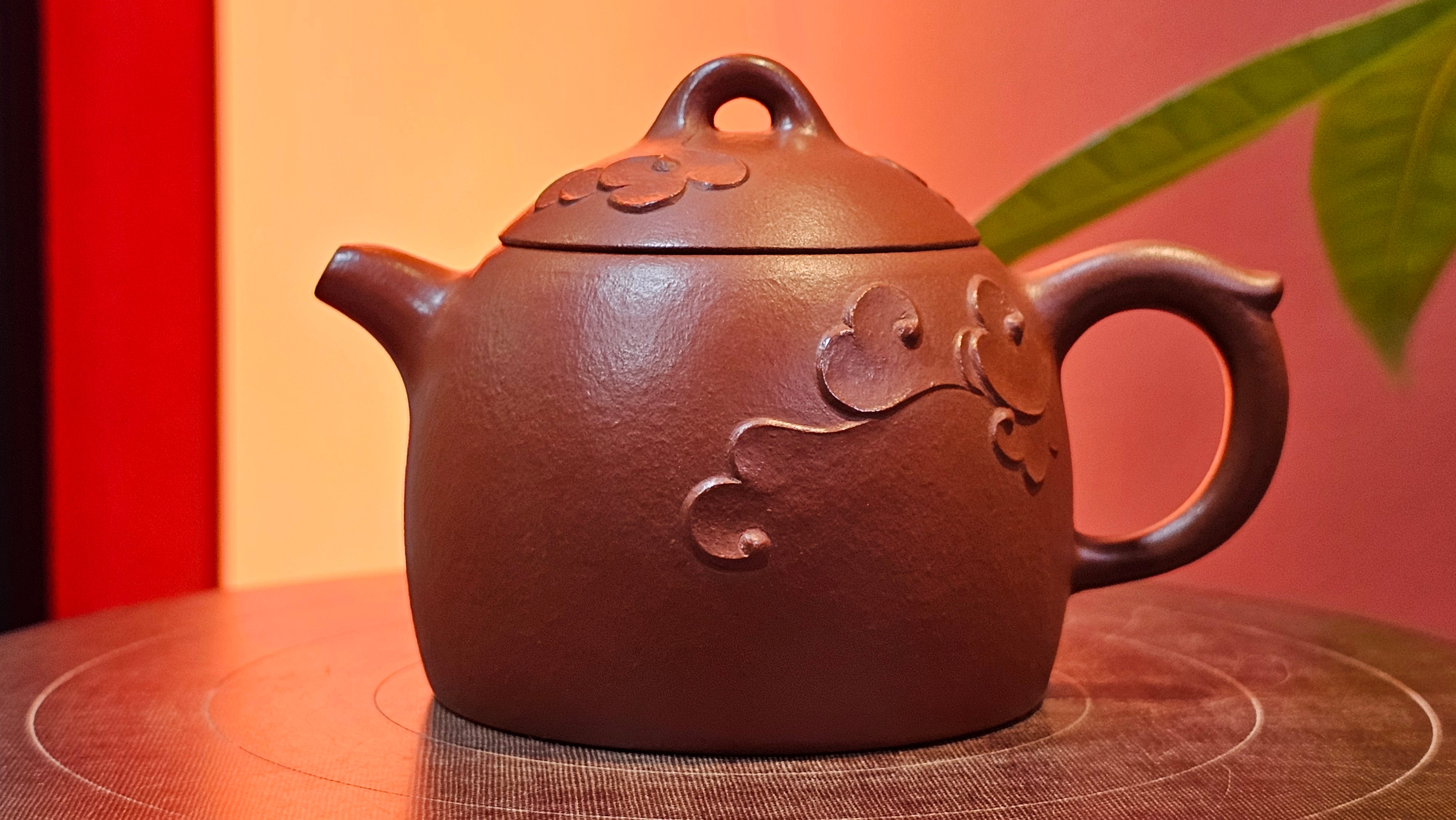 Mini! Qin Quan 秦权, with Oriental Clouds Embellishments 云朵贴花工艺, 120.8ml, Xiao Mei Yao Zhu Ni 小煤窑朱泥, by Craftsman Chen Yue Fei 陈跃飞 ~!Congratulations to Mr J.M.! 0725hrs 9th Oct 2025, Roanoke! VA.