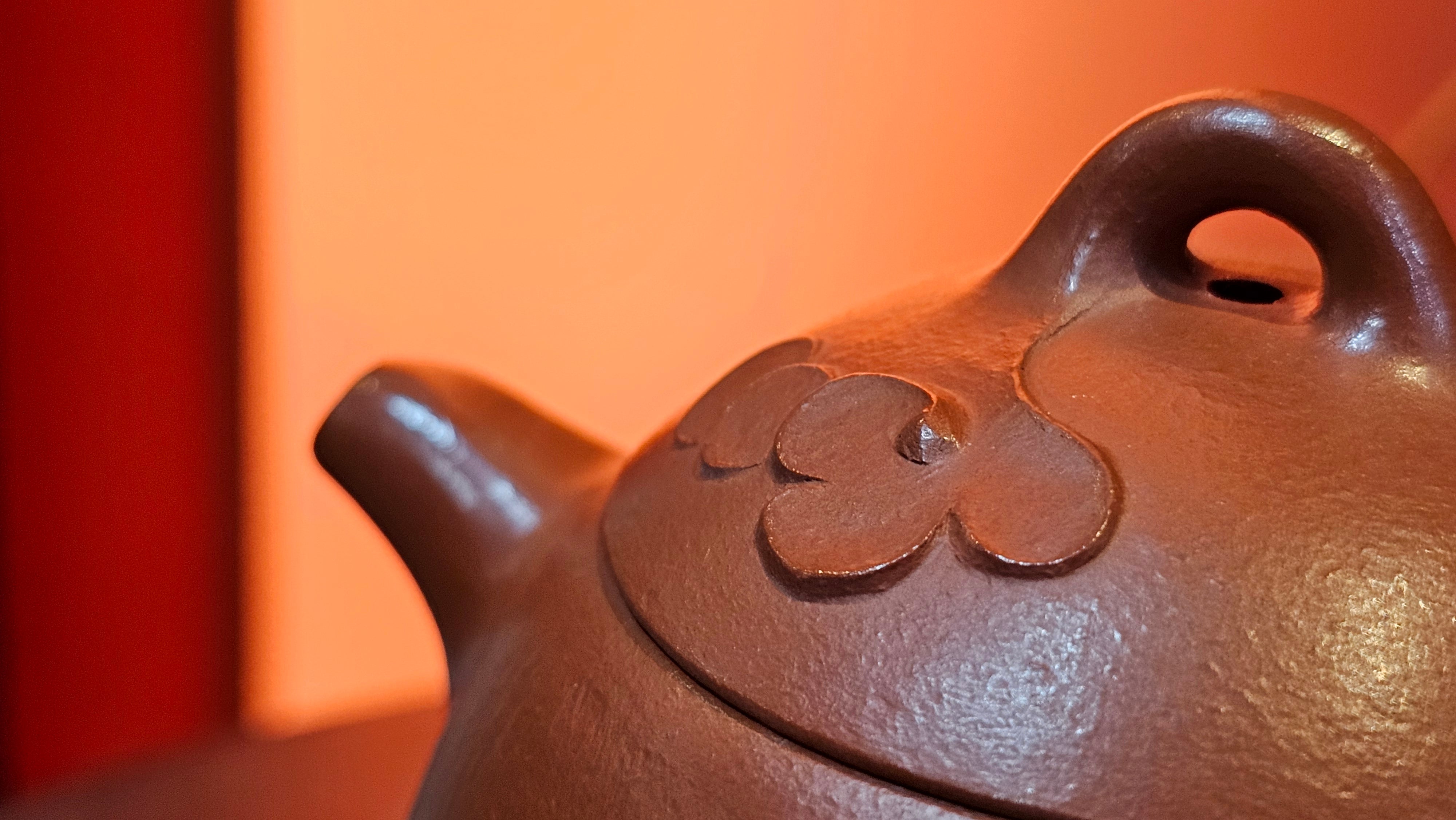 Mini! Qin Quan 秦权, with Oriental Clouds Embellishments 云朵贴花工艺, 120.8ml, Xiao Mei Yao Zhu Ni 小煤窑朱泥, by Craftsman Chen Yue Fei 陈跃飞 ~!Congratulations to Mr J.M.! 0725hrs 9th Oct 2025, Roanoke! VA.