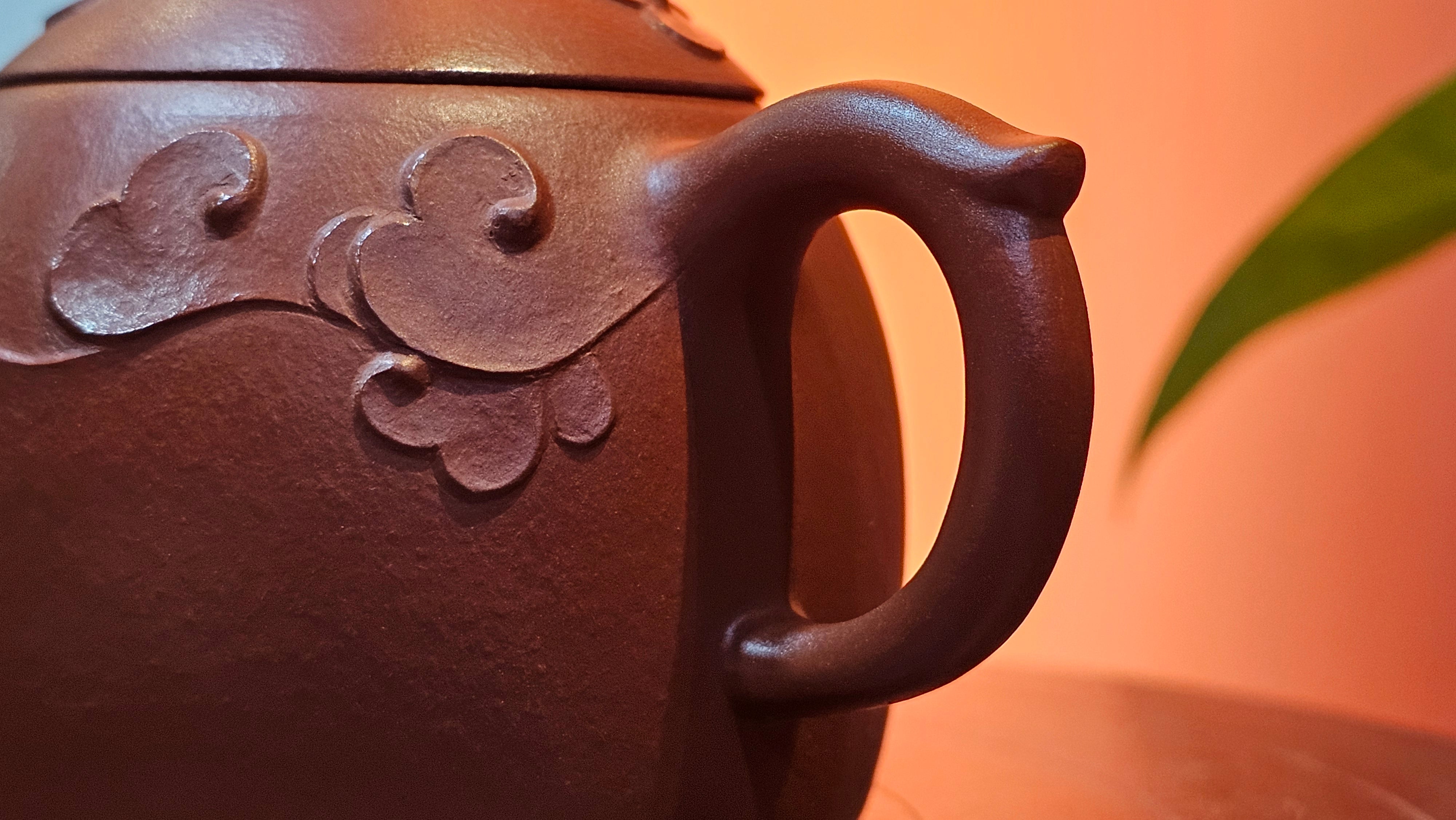 Mini! Qin Quan 秦权, with Oriental Clouds Embellishments 云朵贴花工艺, 120.8ml, Xiao Mei Yao Zhu Ni 小煤窑朱泥, by Craftsman Chen Yue Fei 陈跃飞 ~!Congratulations to Mr J.M.! 0725hrs 9th Oct 2025, Roanoke! VA.