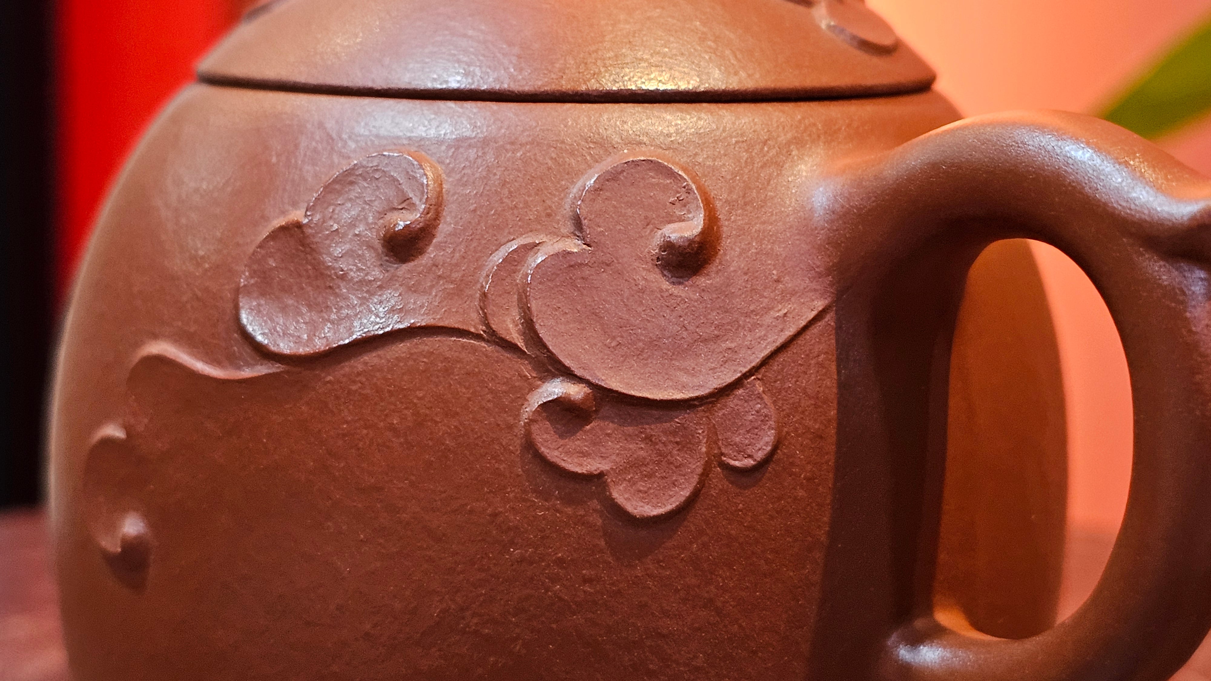 Mini! Qin Quan 秦权, with Oriental Clouds Embellishments 云朵贴花工艺, 120.8ml, Xiao Mei Yao Zhu Ni 小煤窑朱泥, by Craftsman Chen Yue Fei 陈跃飞 ~!Congratulations to Mr J.M.! 0725hrs 9th Oct 2025, Roanoke! VA.