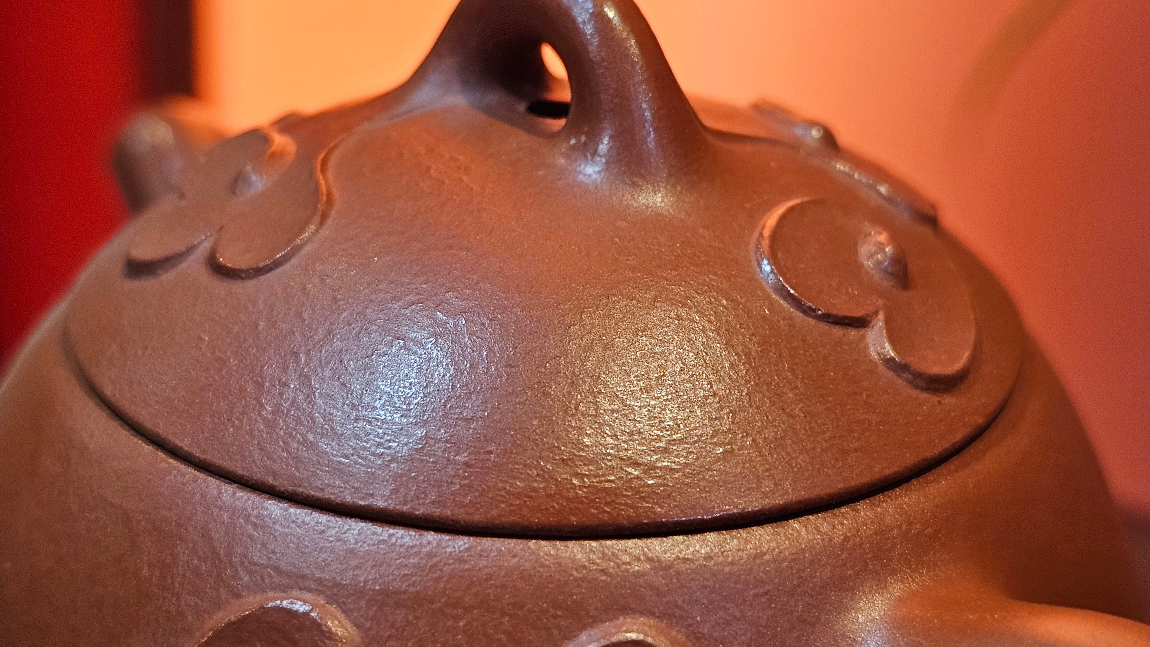 Mini! Qin Quan 秦权, with Oriental Clouds Embellishments 云朵贴花工艺, 120.8ml, Xiao Mei Yao Zhu Ni 小煤窑朱泥, by Craftsman Chen Yue Fei 陈跃飞 ~!Congratulations to Mr J.M.! 0725hrs 9th Oct 2025, Roanoke! VA.