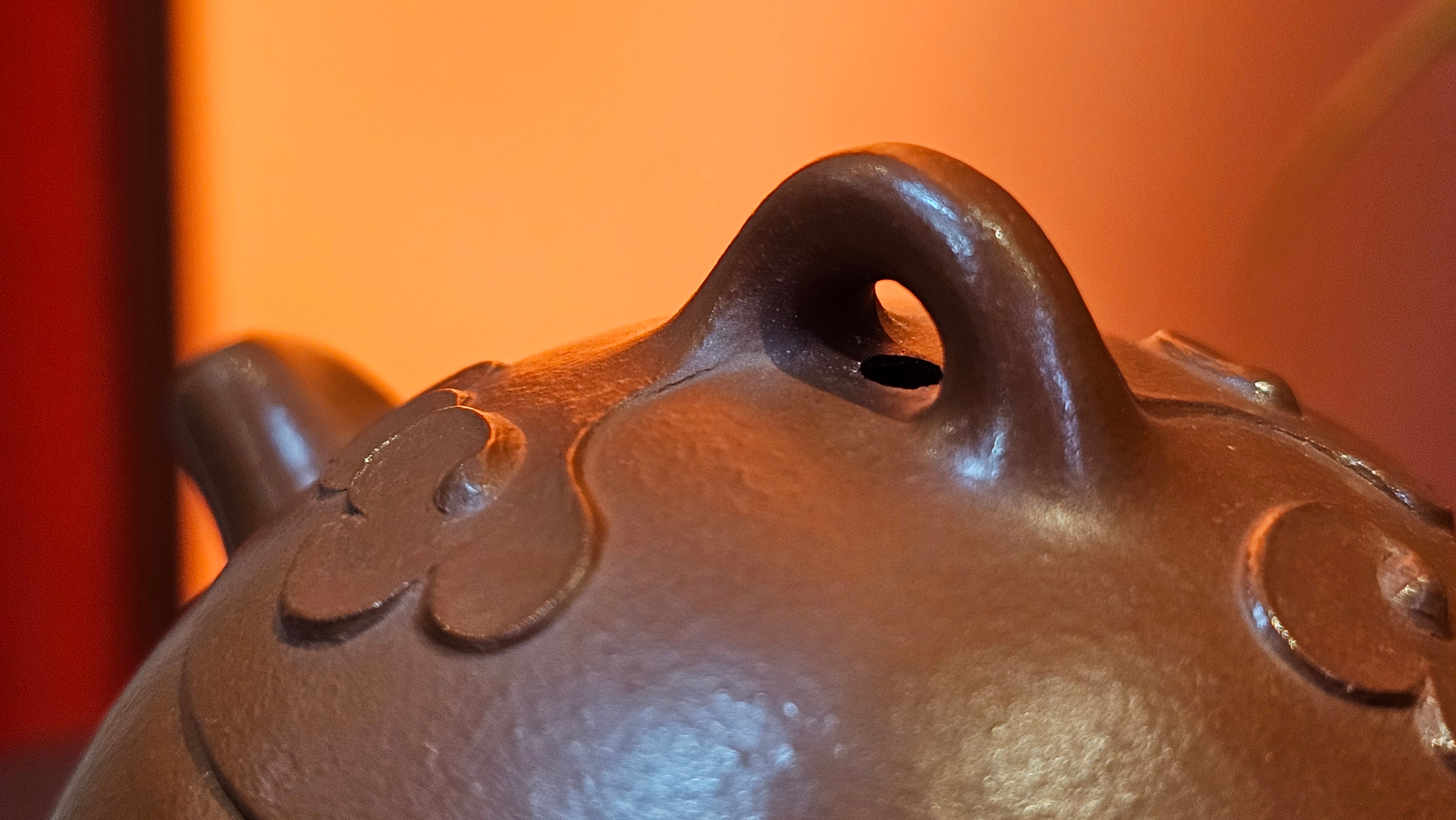 Mini! Qin Quan 秦权, with Oriental Clouds Embellishments 云朵贴花工艺, 120.8ml, Xiao Mei Yao Zhu Ni 小煤窑朱泥, by Craftsman Chen Yue Fei 陈跃飞 ~!Congratulations to Mr J.M.! 0725hrs 9th Oct 2025, Roanoke! VA.