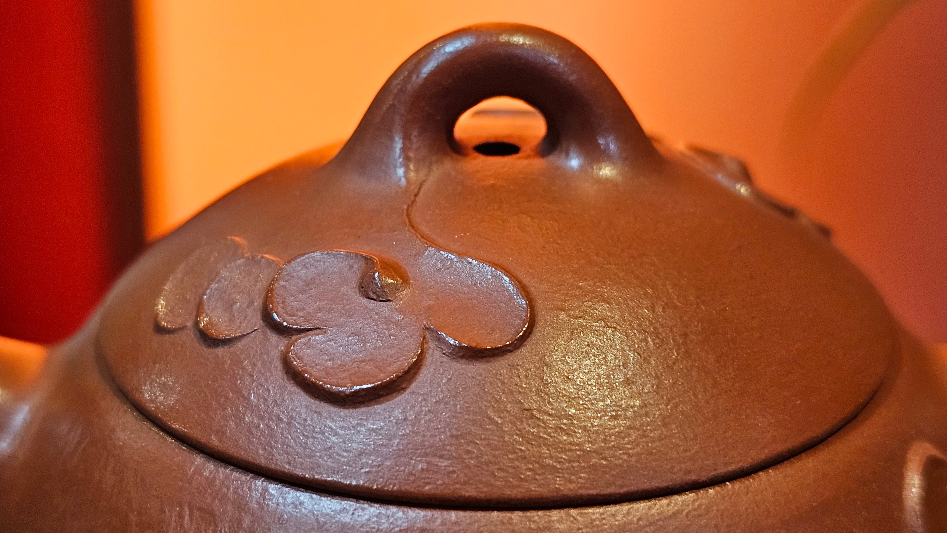 Mini! Qin Quan 秦权, with Oriental Clouds Embellishments 云朵贴花工艺, 120.8ml, Xiao Mei Yao Zhu Ni 小煤窑朱泥, by Craftsman Chen Yue Fei 陈跃飞 ~!Congratulations to Mr J.M.! 0725hrs 9th Oct 2025, Roanoke! VA.