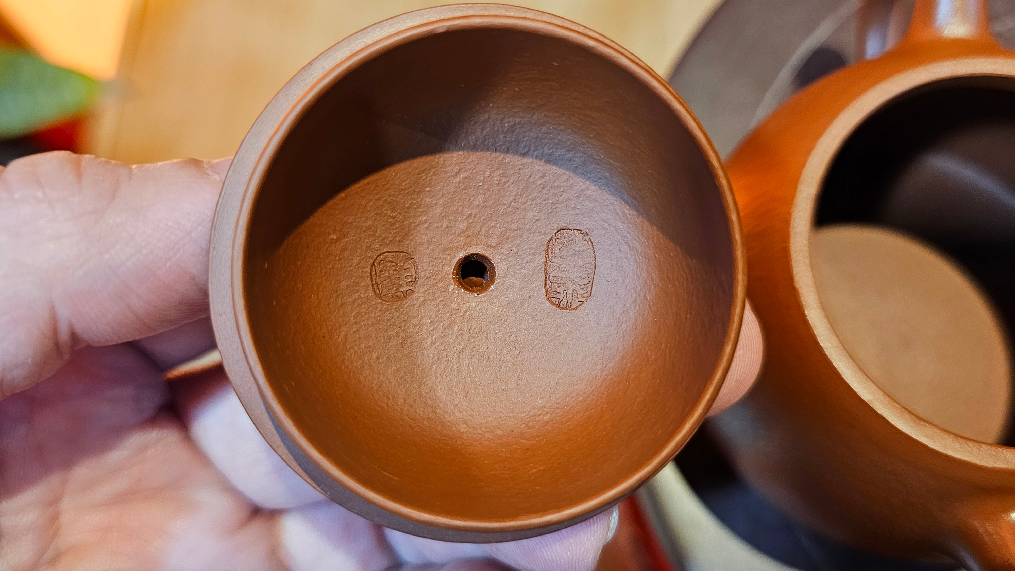 Mini! Qin Quan 秦权, with Oriental Clouds Embellishments 云朵贴花工艺, 120.8ml, Xiao Mei Yao Zhu Ni 小煤窑朱泥, by Craftsman Chen Yue Fei 陈跃飞 ~!Congratulations to Mr J.M.! 0725hrs 9th Oct 2025, Roanoke! VA.