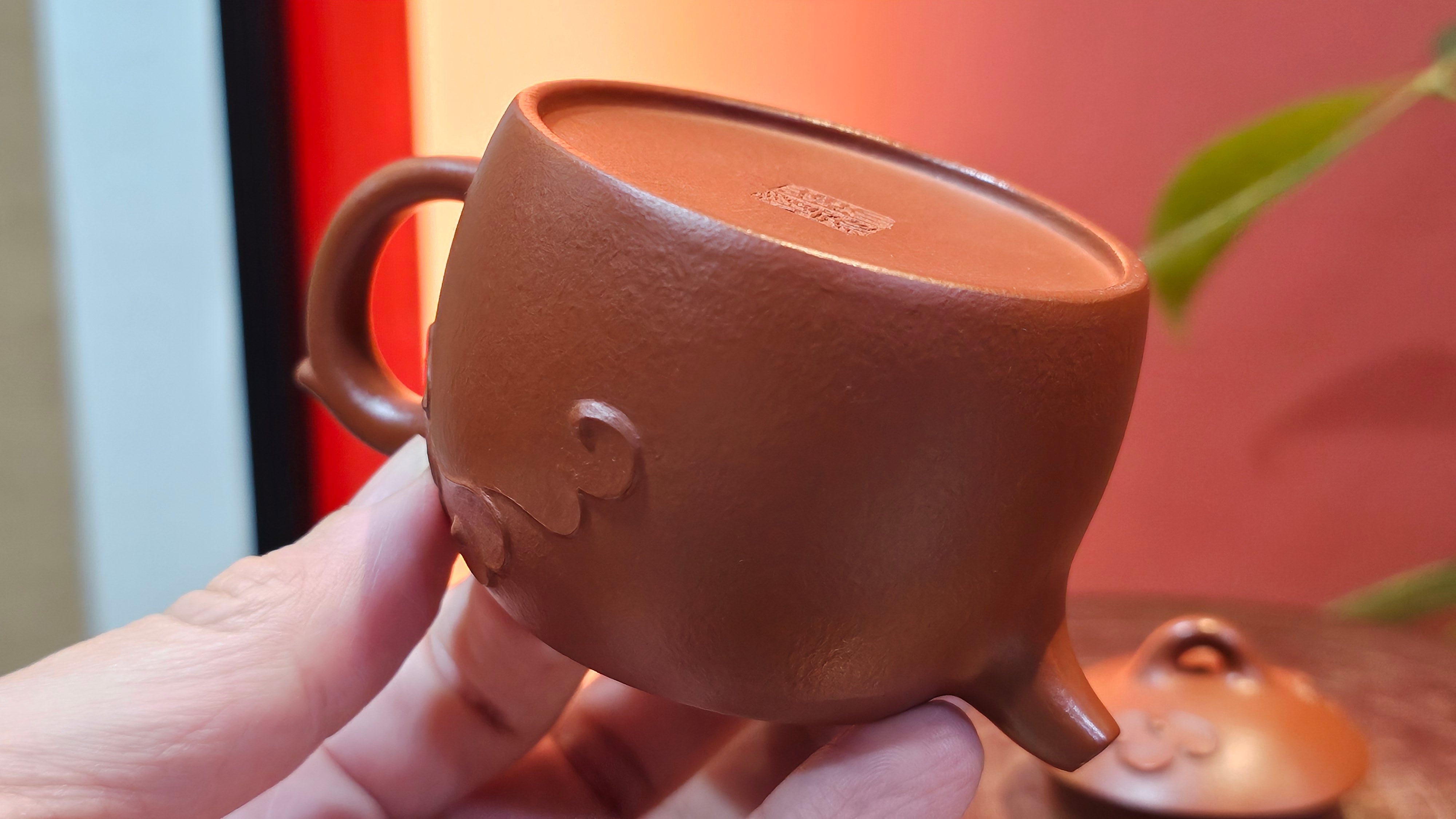 Mini! Qin Quan 秦权, with Oriental Clouds Embellishments 云朵贴花工艺, 120.8ml, Xiao Mei Yao Zhu Ni 小煤窑朱泥, by Craftsman Chen Yue Fei 陈跃飞 ~!Congratulations to Mr J.M.! 0725hrs 9th Oct 2025, Roanoke! VA.