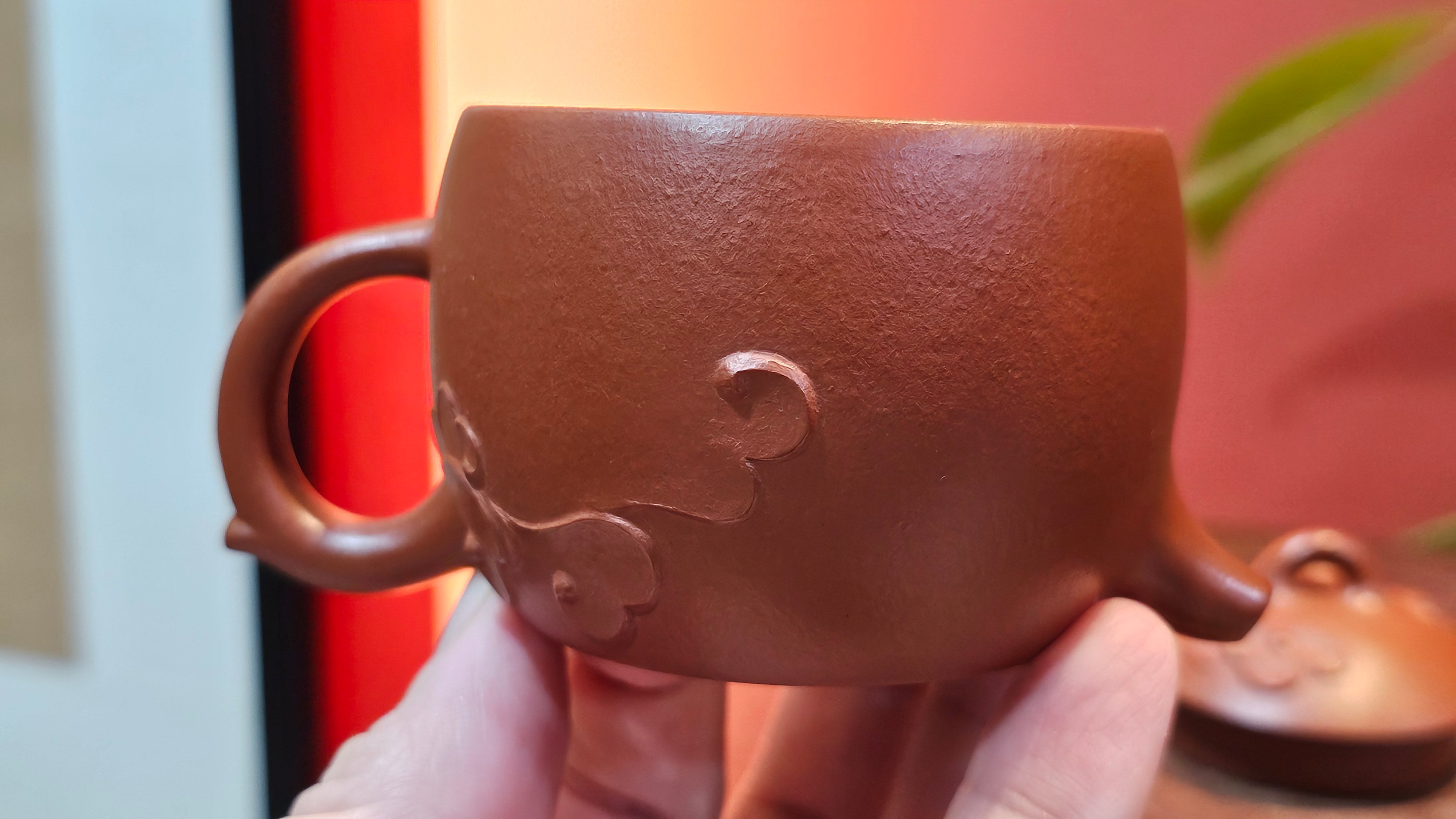 Mini! Qin Quan 秦权, with Oriental Clouds Embellishments 云朵贴花工艺, 120.8ml, Xiao Mei Yao Zhu Ni 小煤窑朱泥, by Craftsman Chen Yue Fei 陈跃飞 ~!Congratulations to Mr J.M.! 0725hrs 9th Oct 2025, Roanoke! VA.