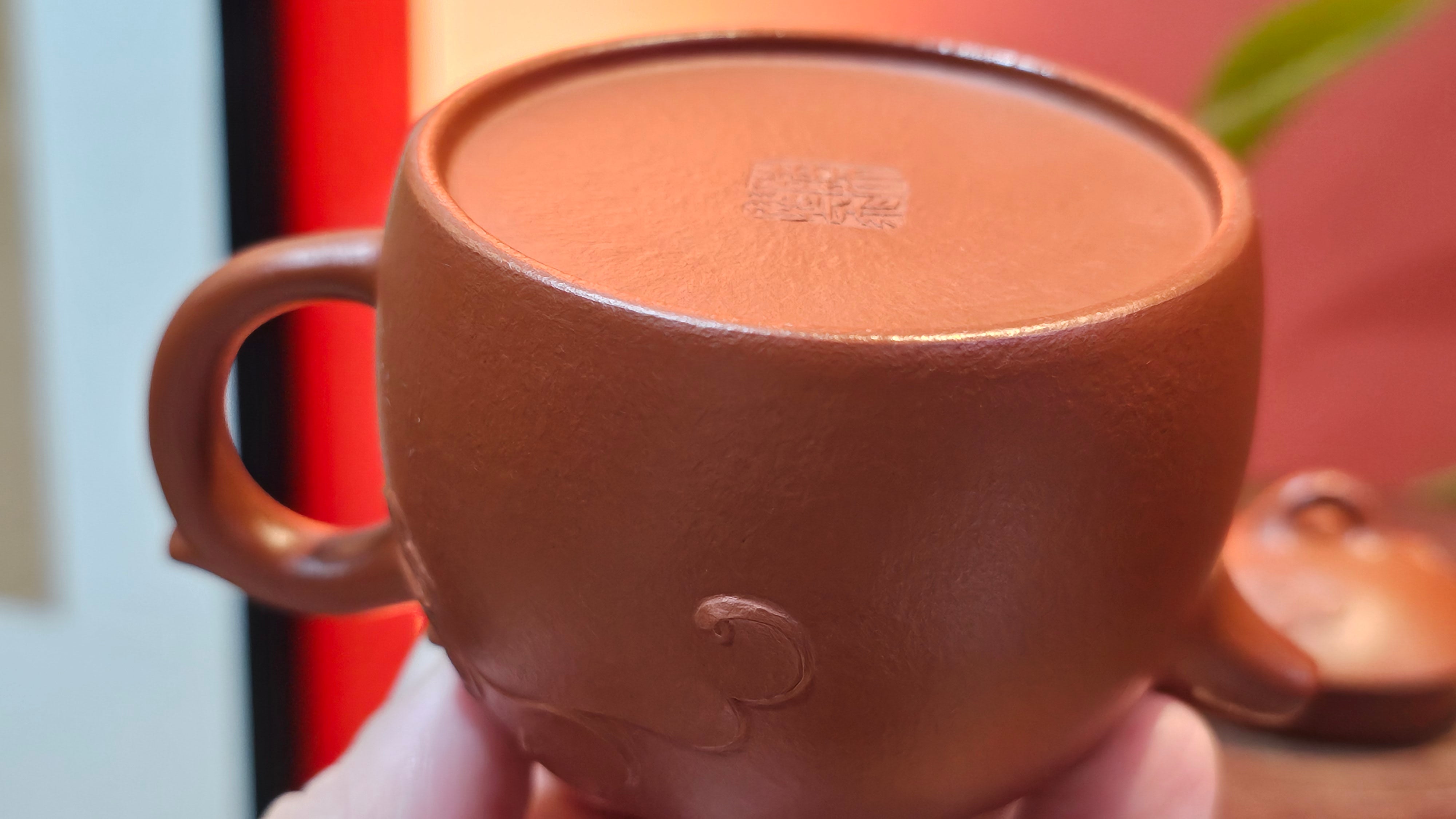 Mini! Qin Quan 秦权, with Oriental Clouds Embellishments 云朵贴花工艺, 120.8ml, Xiao Mei Yao Zhu Ni 小煤窑朱泥, by Craftsman Chen Yue Fei 陈跃飞 ~!Congratulations to Mr J.M.! 0725hrs 9th Oct 2025, Roanoke! VA.