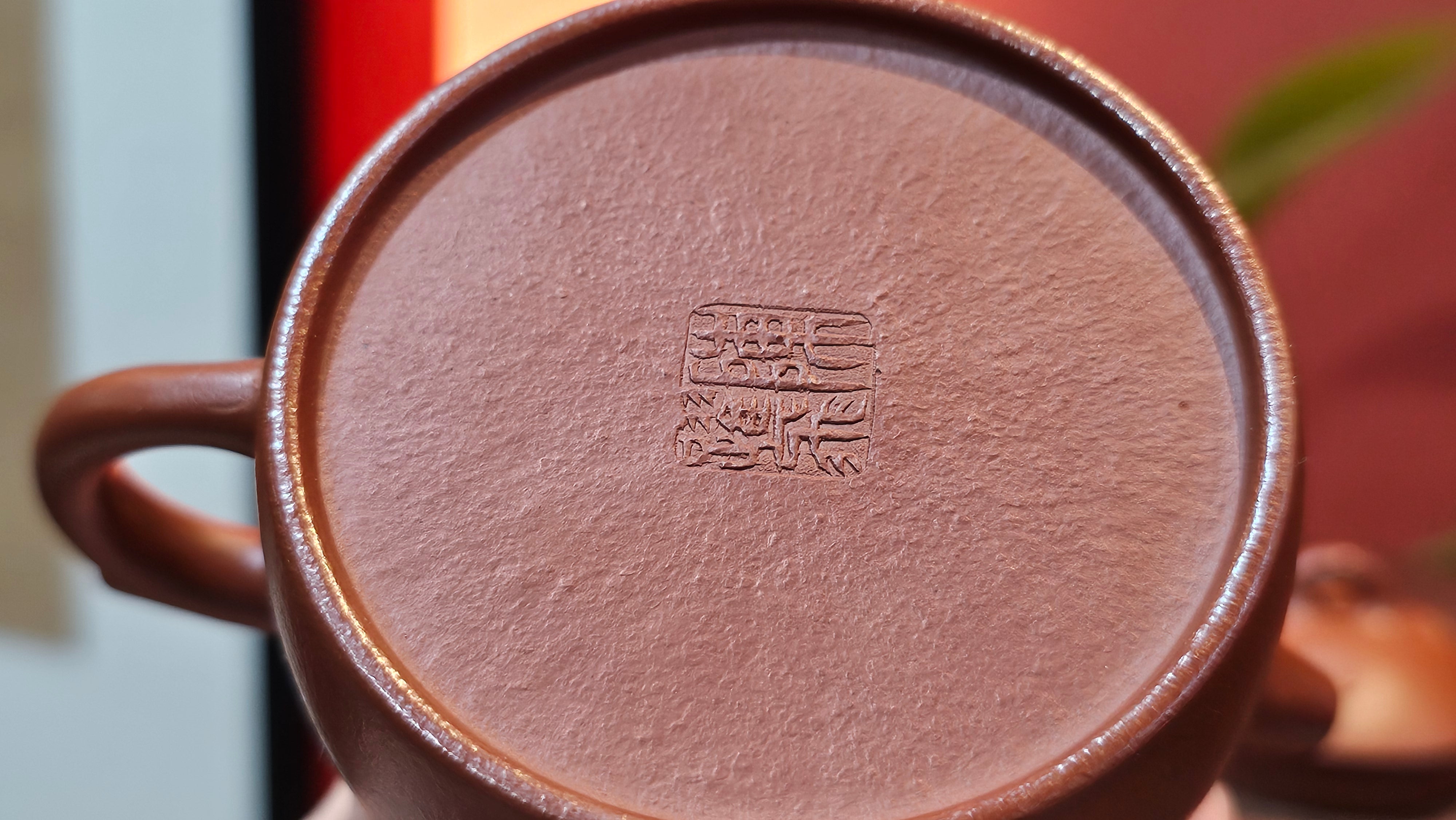 Mini! Qin Quan 秦权, with Oriental Clouds Embellishments 云朵贴花工艺, 120.8ml, Xiao Mei Yao Zhu Ni 小煤窑朱泥, by Craftsman Chen Yue Fei 陈跃飞 ~!Congratulations to Mr J.M.! 0725hrs 9th Oct 2025, Roanoke! VA.