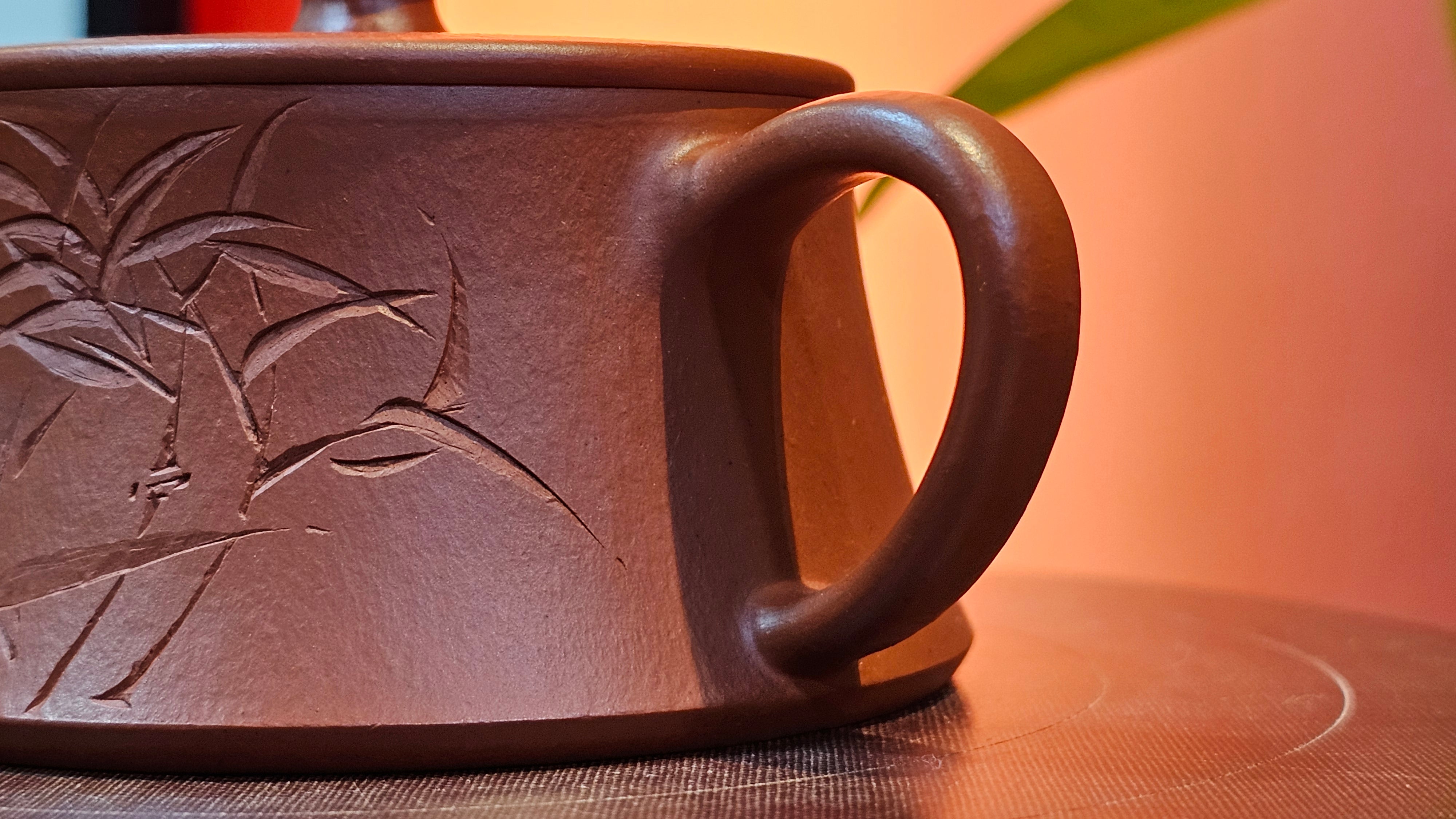 Yun Zhu 云柱 "Pillar of the Heavens", 138.2ml, Xiao Mei Yao Zhu Ni, by Craftsman Wang Hui 王慧 ~ "劲竹凌风" and Bamboo Engraving by Craftsman Yi De Shu 一德书 ~!Congratulations to Mr J.D.! 2059hts 7th Oct 2025, CO!