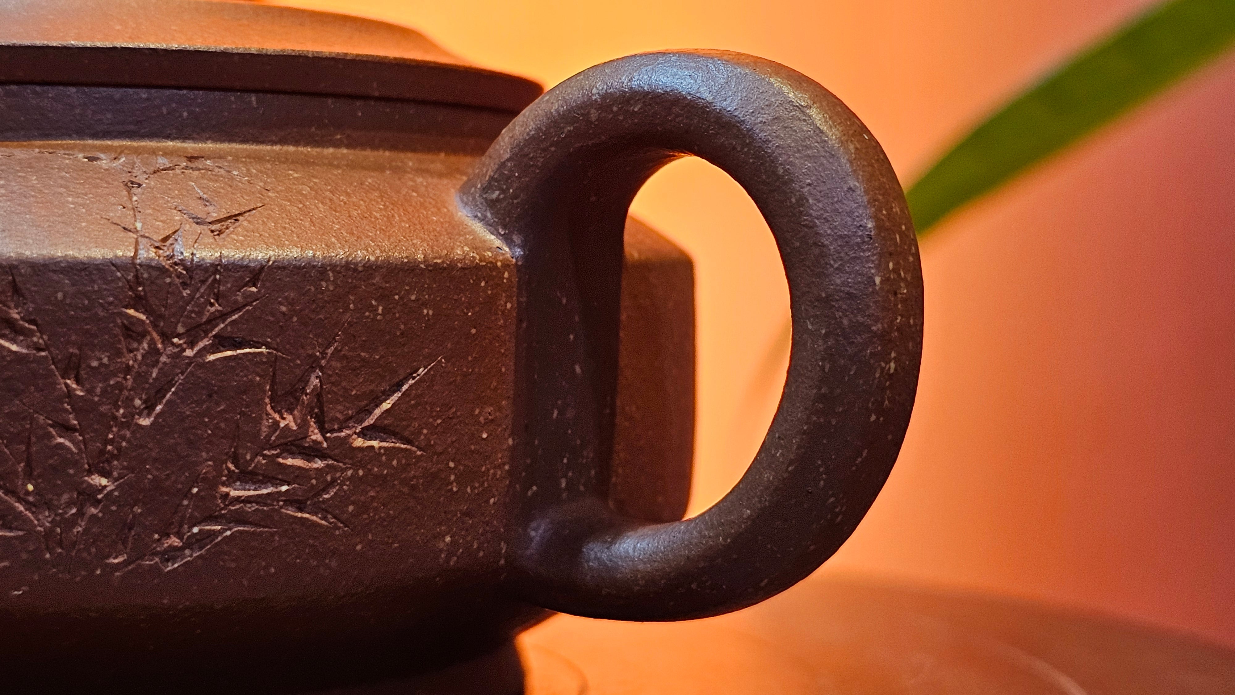 Zhou Pan《周盘》, 167.9ml, Hong Jiang Po Ni 红降坡泥, by Craftsman Zhu Shu 朱舒!~Engraving of Bamboos and Verse by Craftsman Mu Shan 牧山 ~ Congratulations to Mr B.H.S.! 1146hrs 7th Oct 2025, Jakarta! Indonesia🇮🇩!