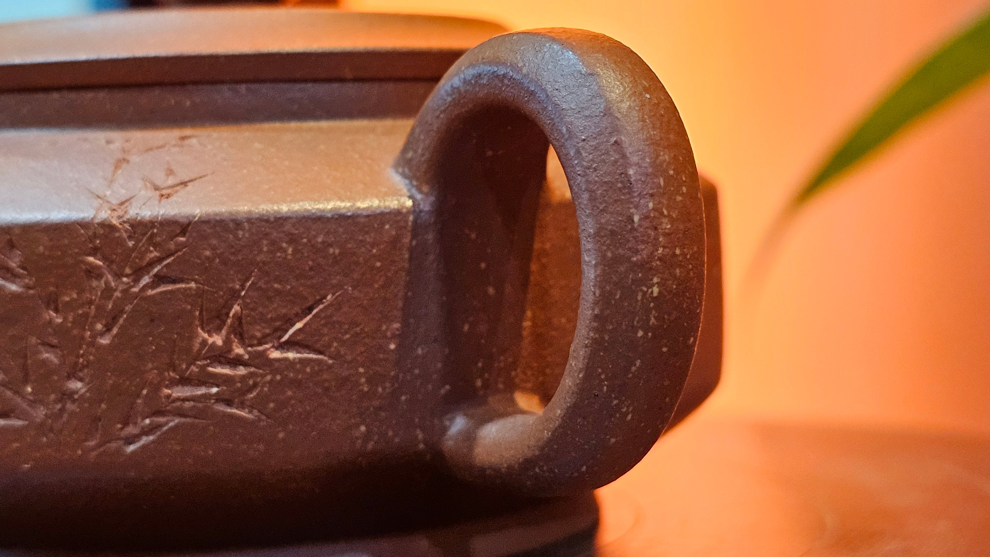 Zhou Pan《周盘》, 167.9ml, Hong Jiang Po Ni 红降坡泥, by Craftsman Zhu Shu 朱舒!~Engraving of Bamboos and Verse by Craftsman Mu Shan 牧山 ~ Congratulations to Mr B.H.S.! 1146hrs 7th Oct 2025, Jakarta! Indonesia🇮🇩!