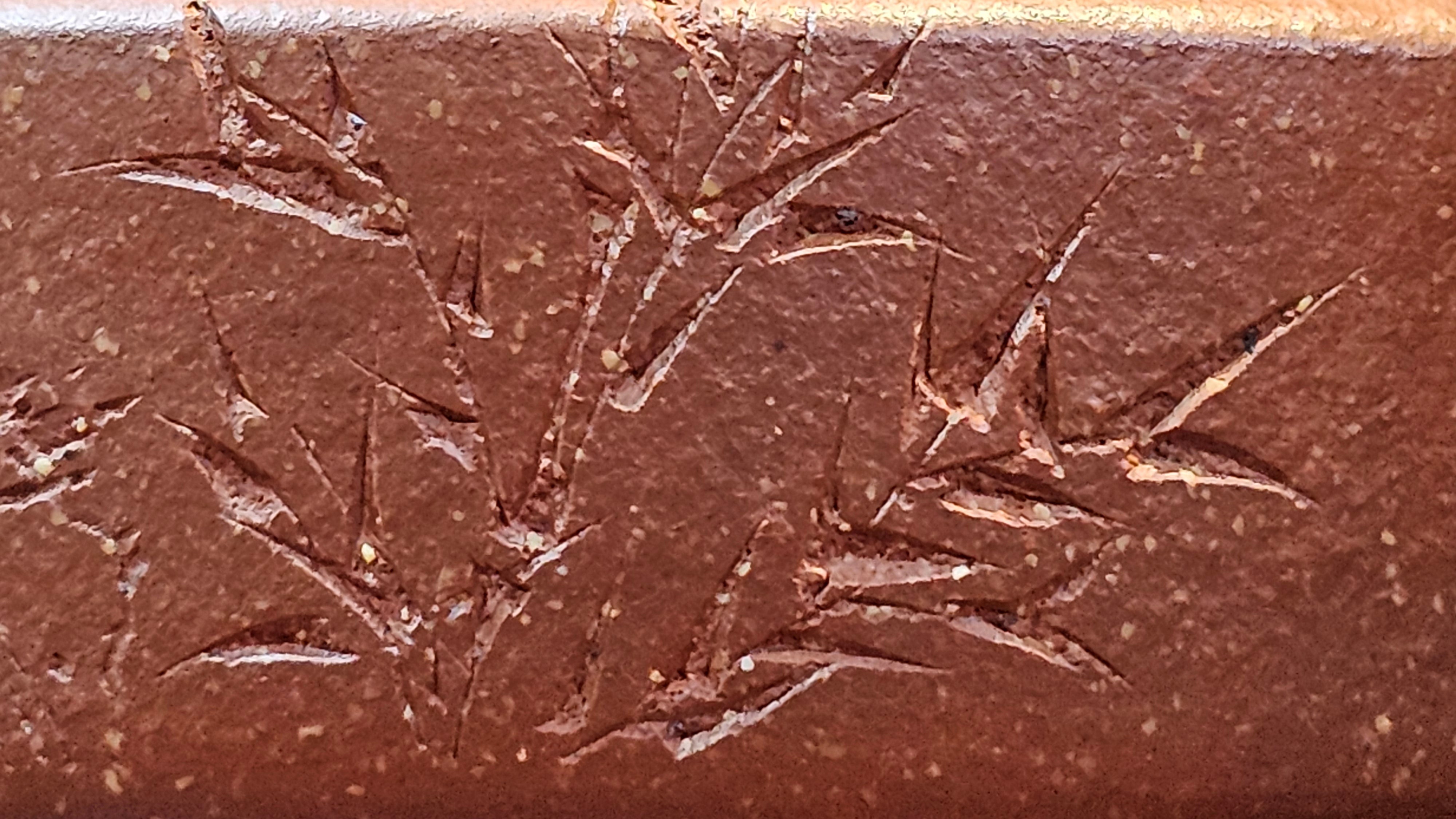 Zhou Pan《周盘》, 167.9ml, Hong Jiang Po Ni 红降坡泥, by Craftsman Zhu Shu 朱舒!~Engraving of Bamboos and Verse by Craftsman Mu Shan 牧山 ~ Congratulations to Mr B.H.S.! 1146hrs 7th Oct 2025, Jakarta! Indonesia🇮🇩!